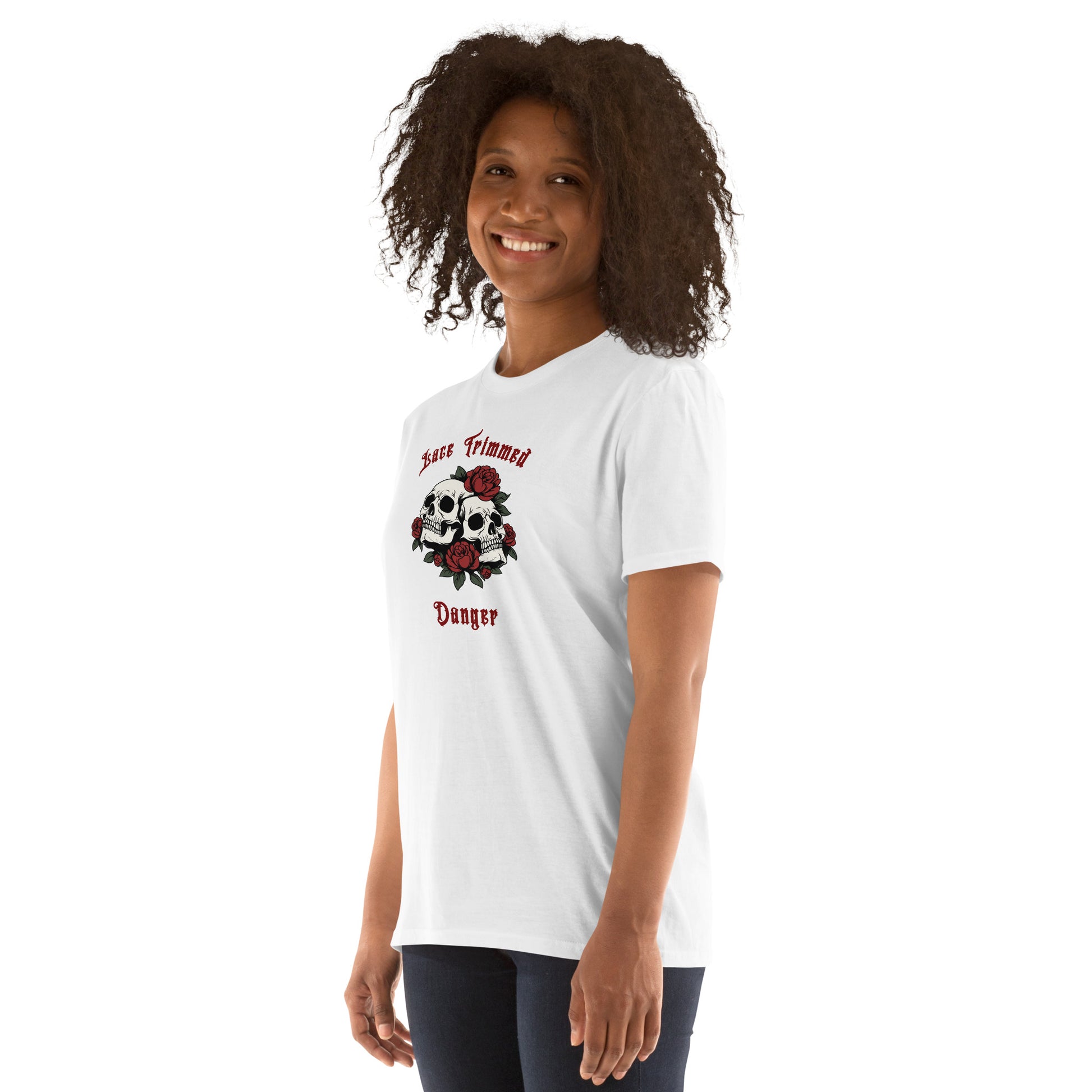 Lace Trimmed Danger Unisex Tee by EraofInk