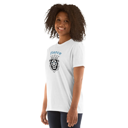 Fierce Like a Lion (with blue eyes) Unisex Tee by EraofInk