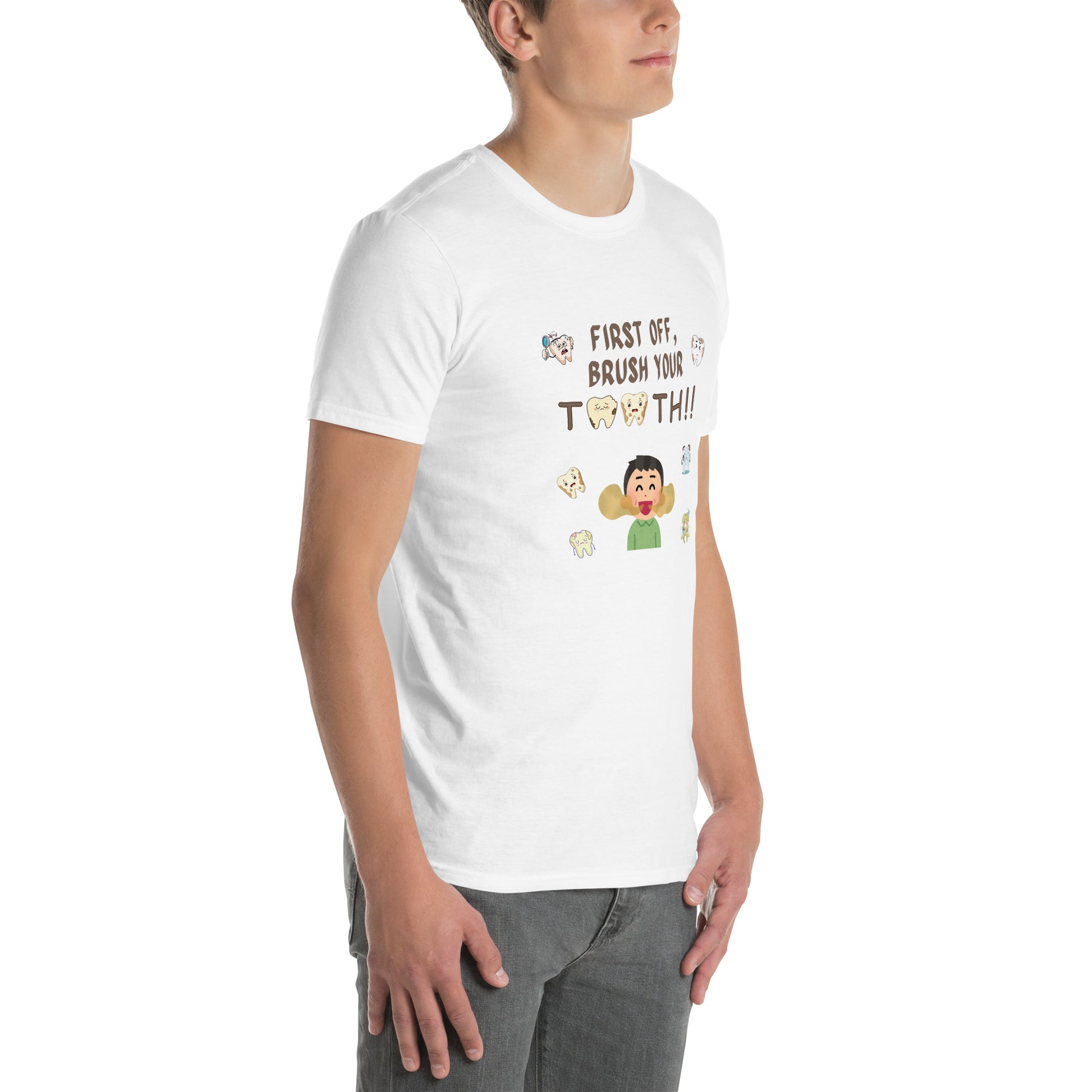 First Off, Brush Your Teeth Unisex Tee by EraofInk by RecreatingKrista