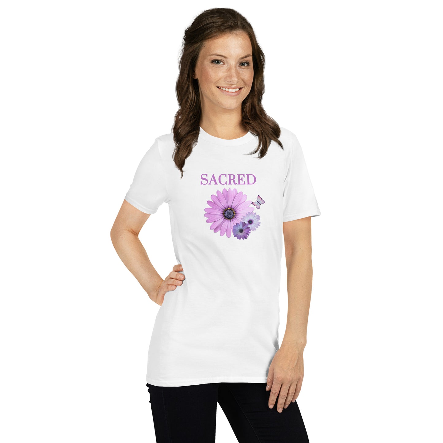 Sacred Floral Design Unisex Tee by EraofInk