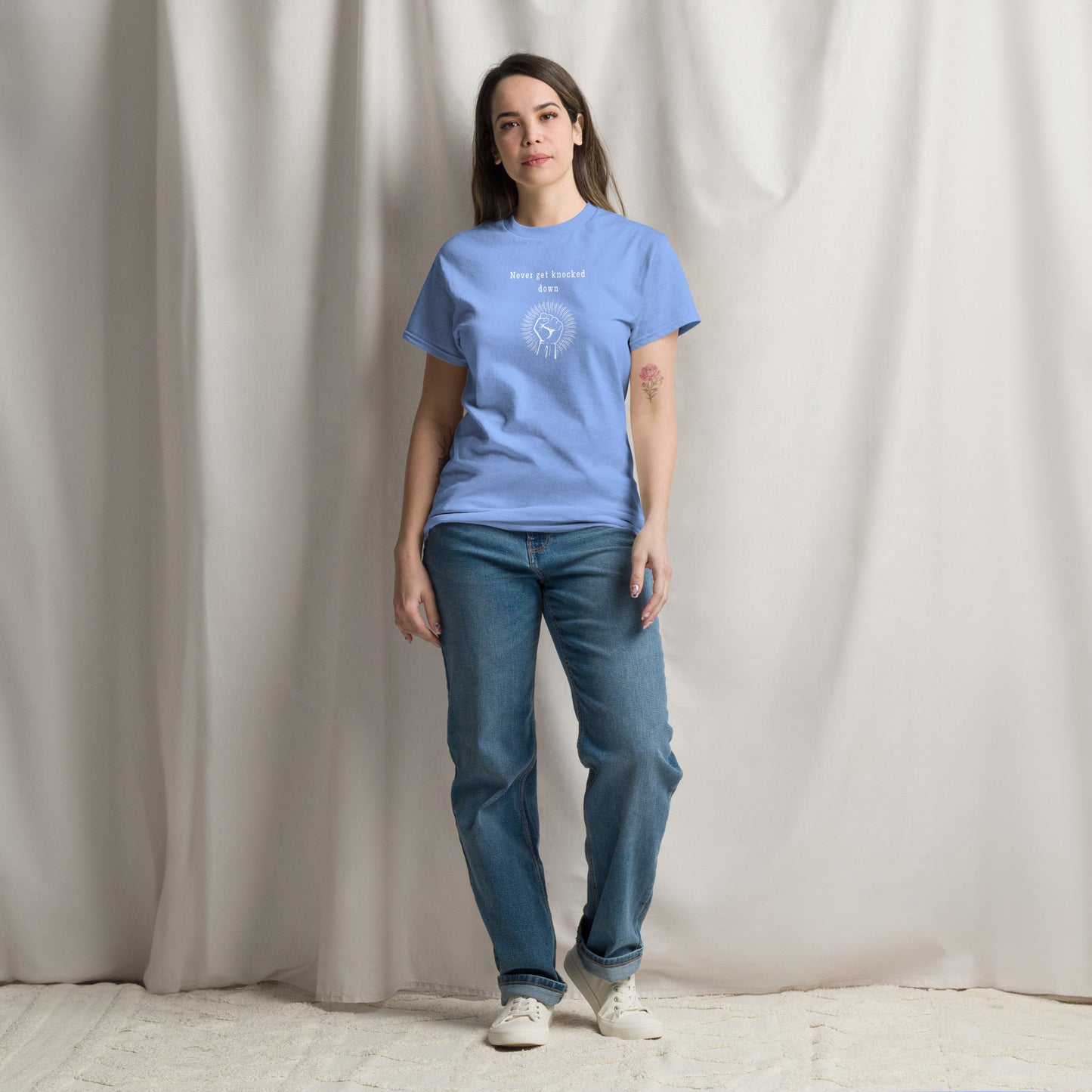Motivational Tee Never Get Knocked Down Unisex Tee by EraofInk