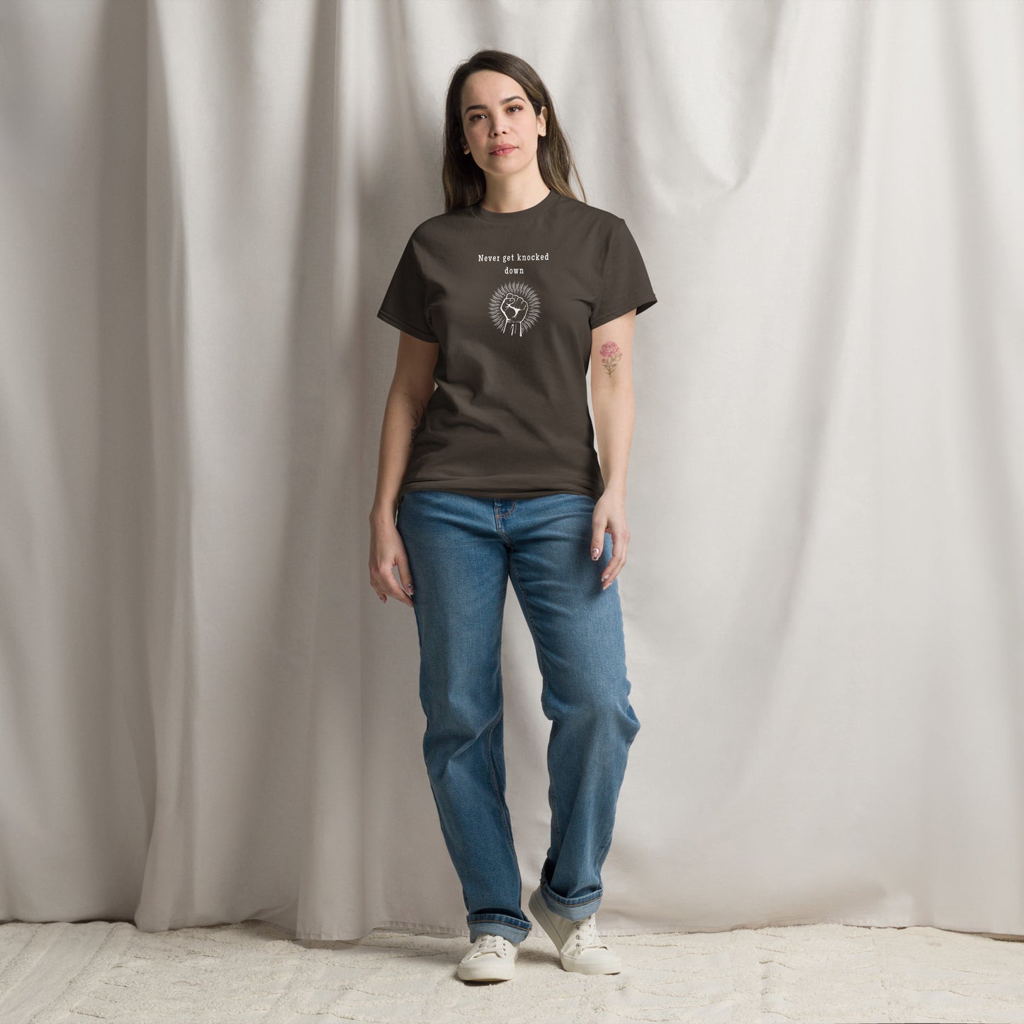 Motivational Tee Never Get Knocked Down Unisex Tee by EraofInk