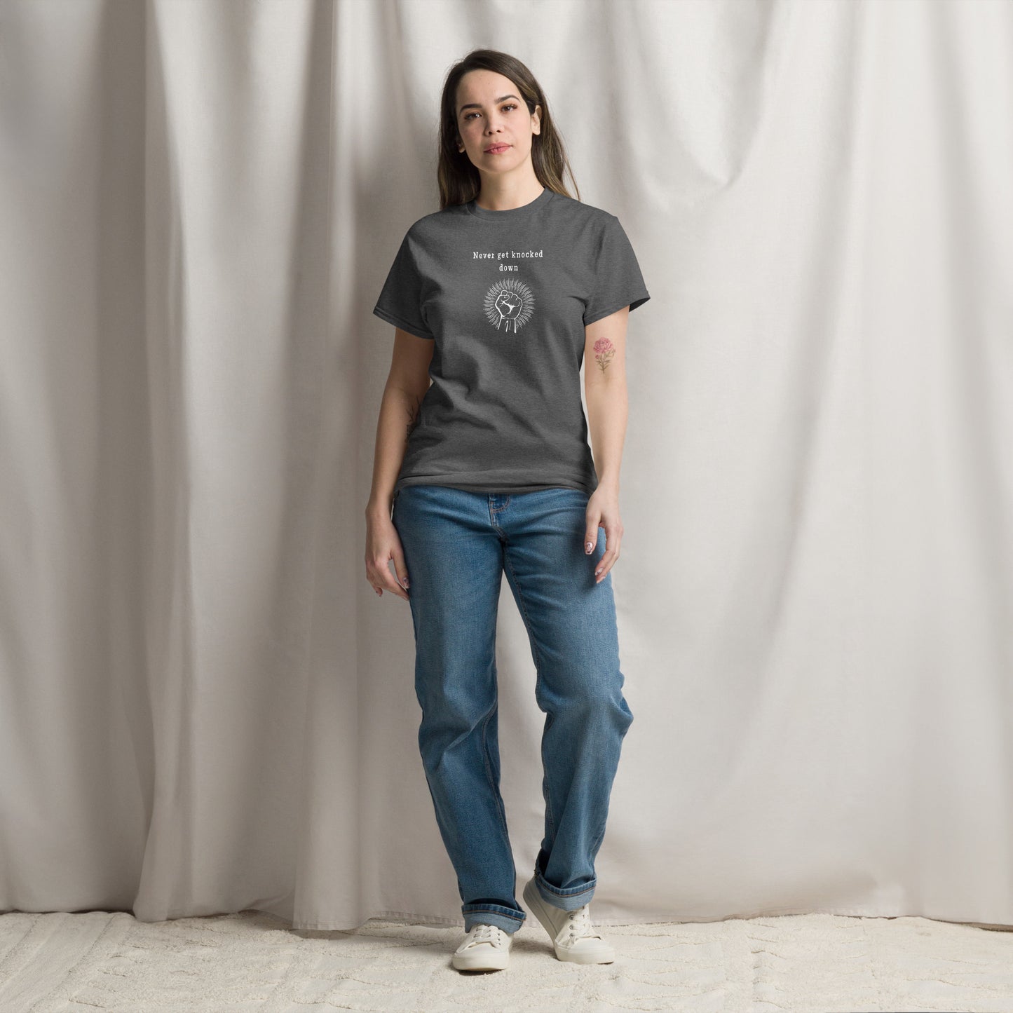 Motivational Tee Never Get Knocked Down Unisex Tee by EraofInk