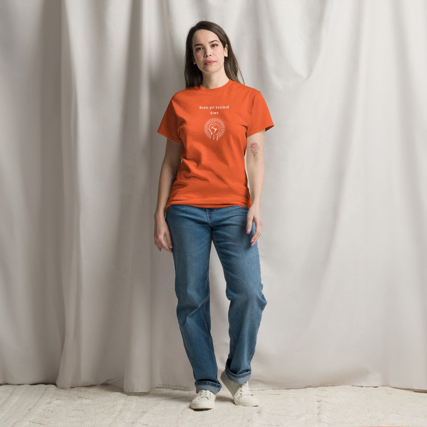 Motivational Tee Never Get Knocked Down Unisex Tee by EraofInk