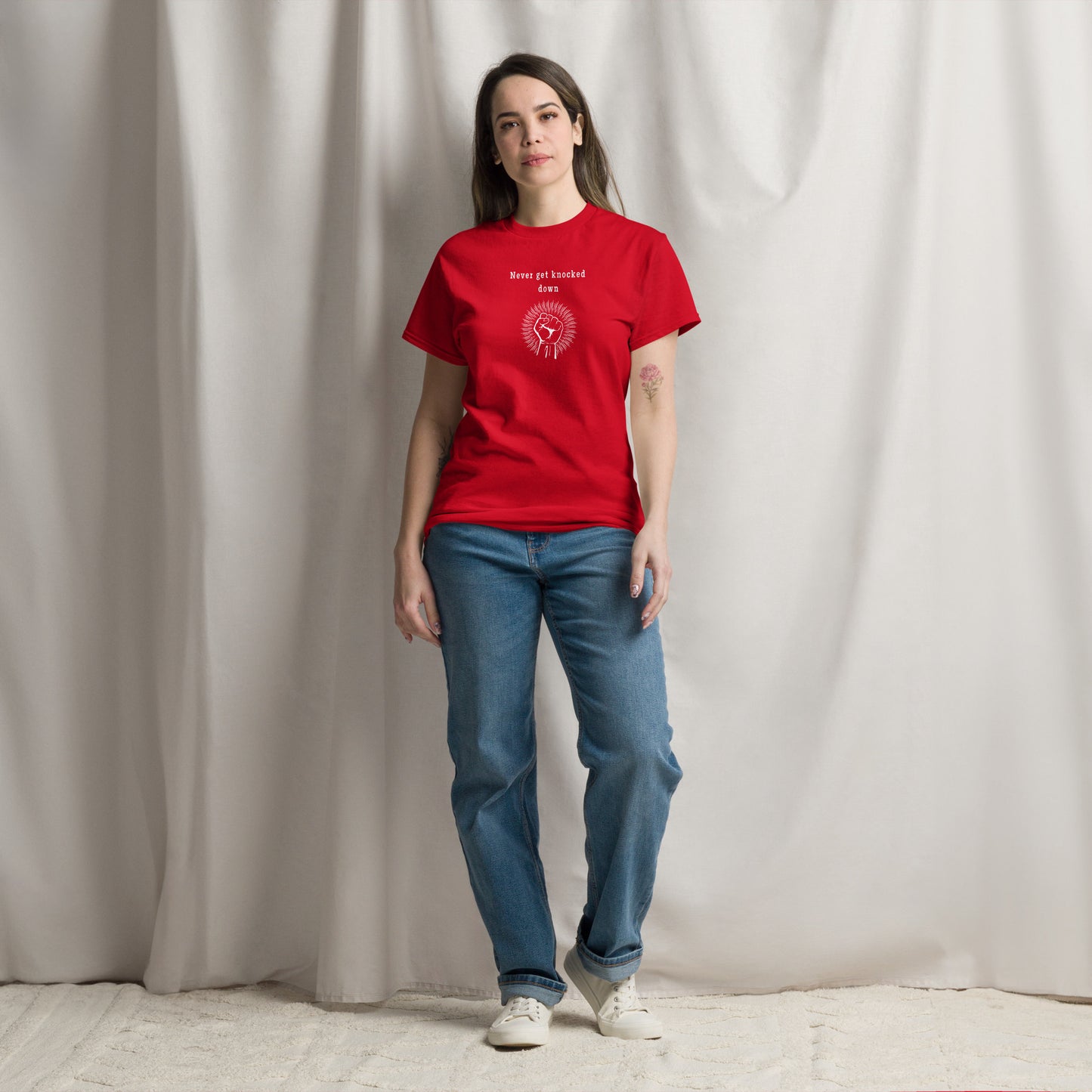 Motivational Tee Never Get Knocked Down Unisex Tee by EraofInk