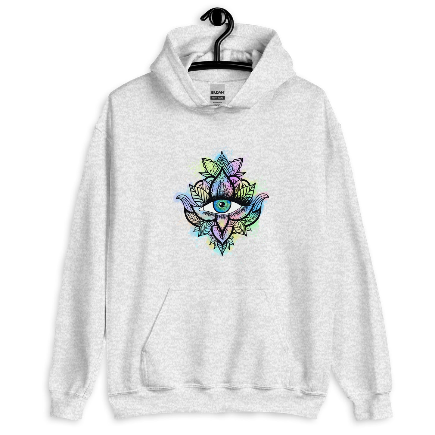 Third Eye Design with Semi Transparent Colors Unisex Hoodie by EraofInk