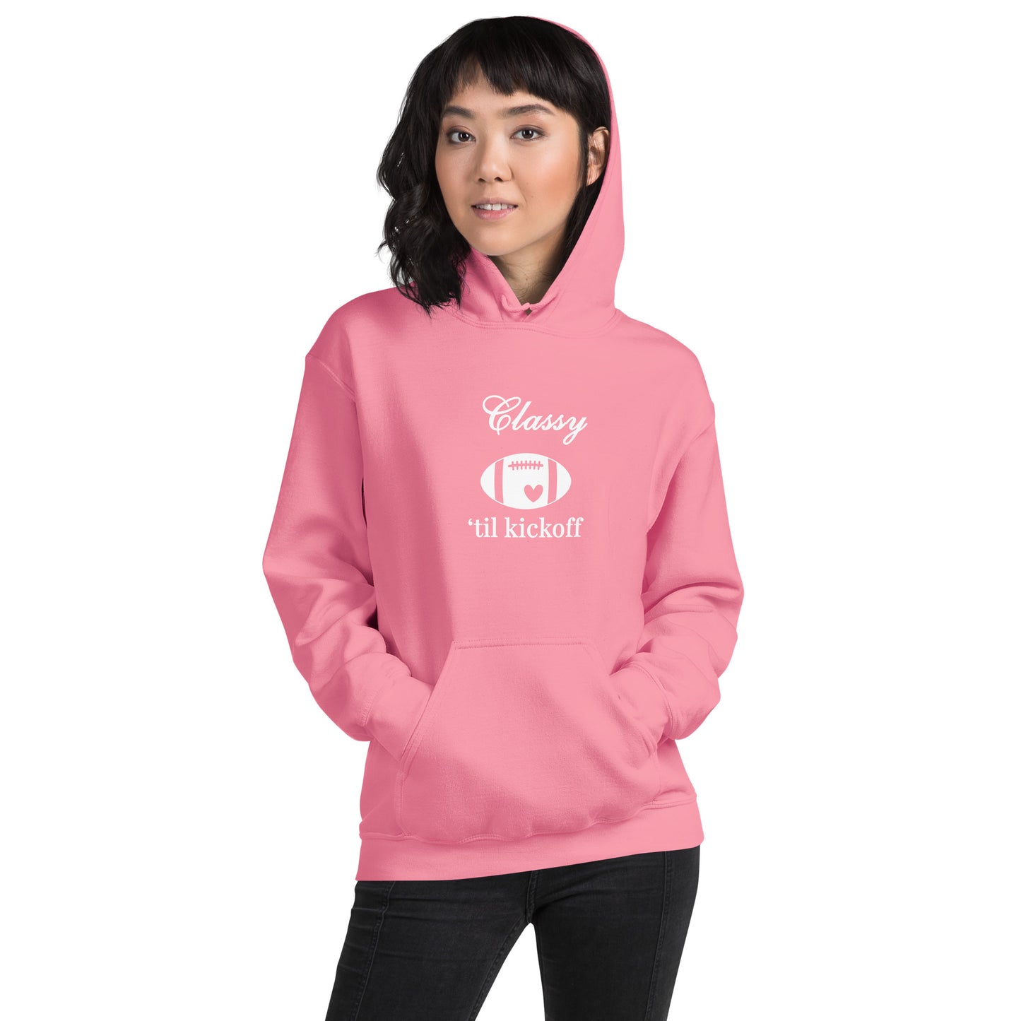 Classy 'til Kickoff Football Themed Unisex Hoodie by EraofInk