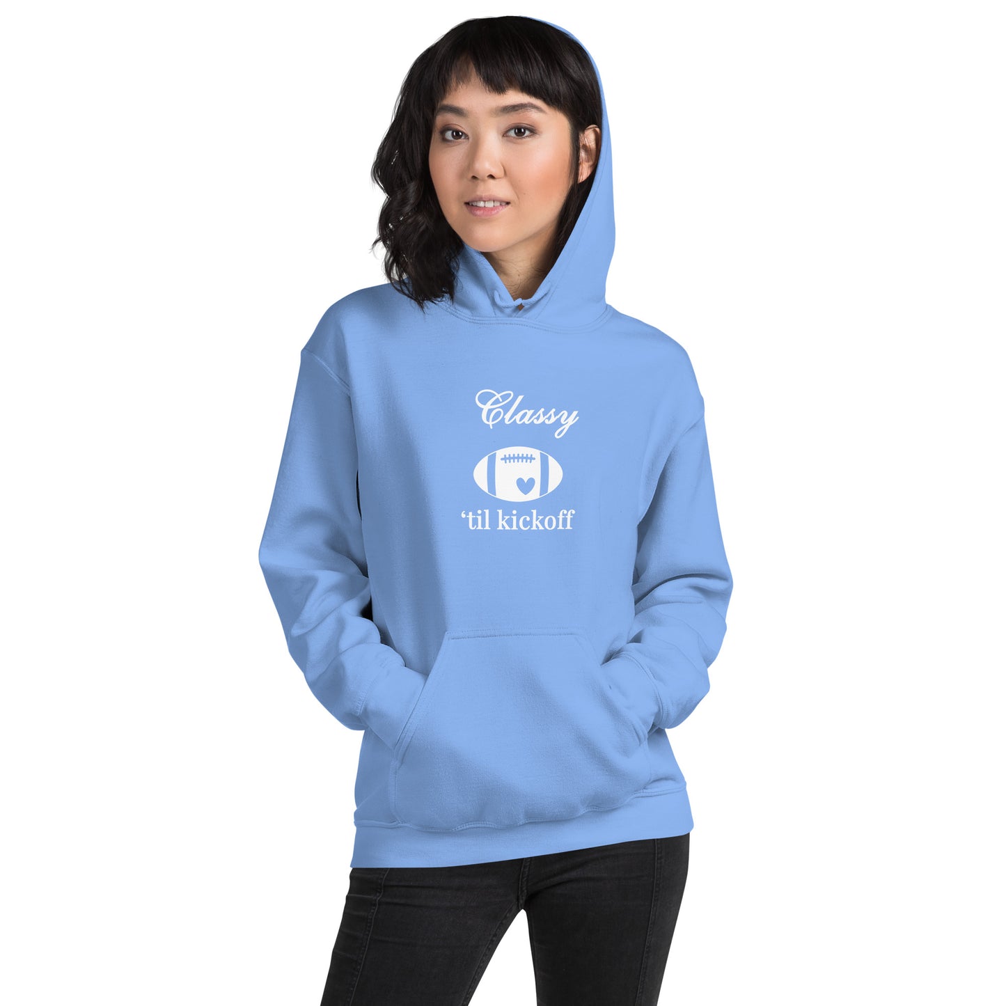 Classy 'til Kickoff Football Themed Unisex Hoodie by EraofInk