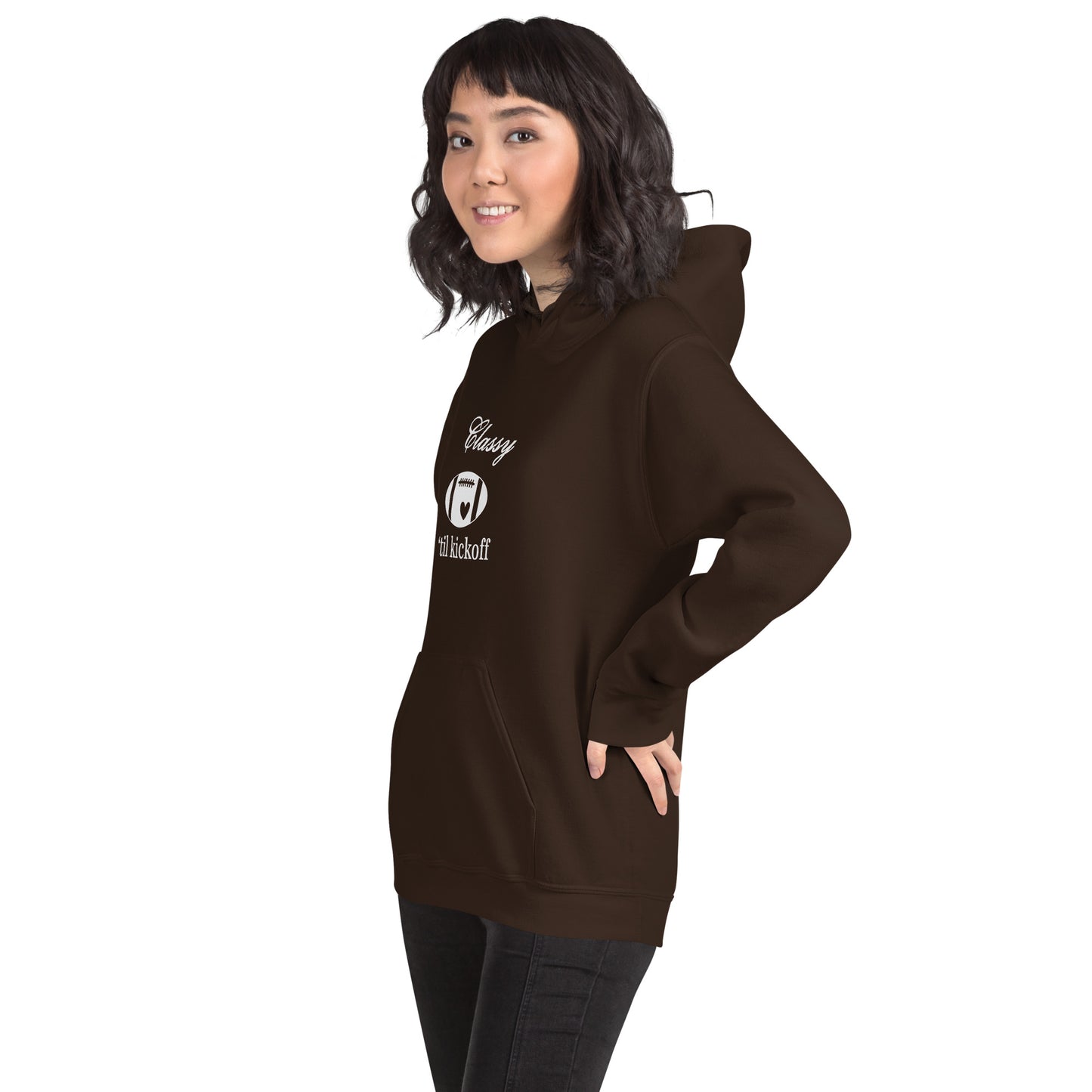 Classy 'til Kickoff Football Themed Unisex Hoodie by EraofInk