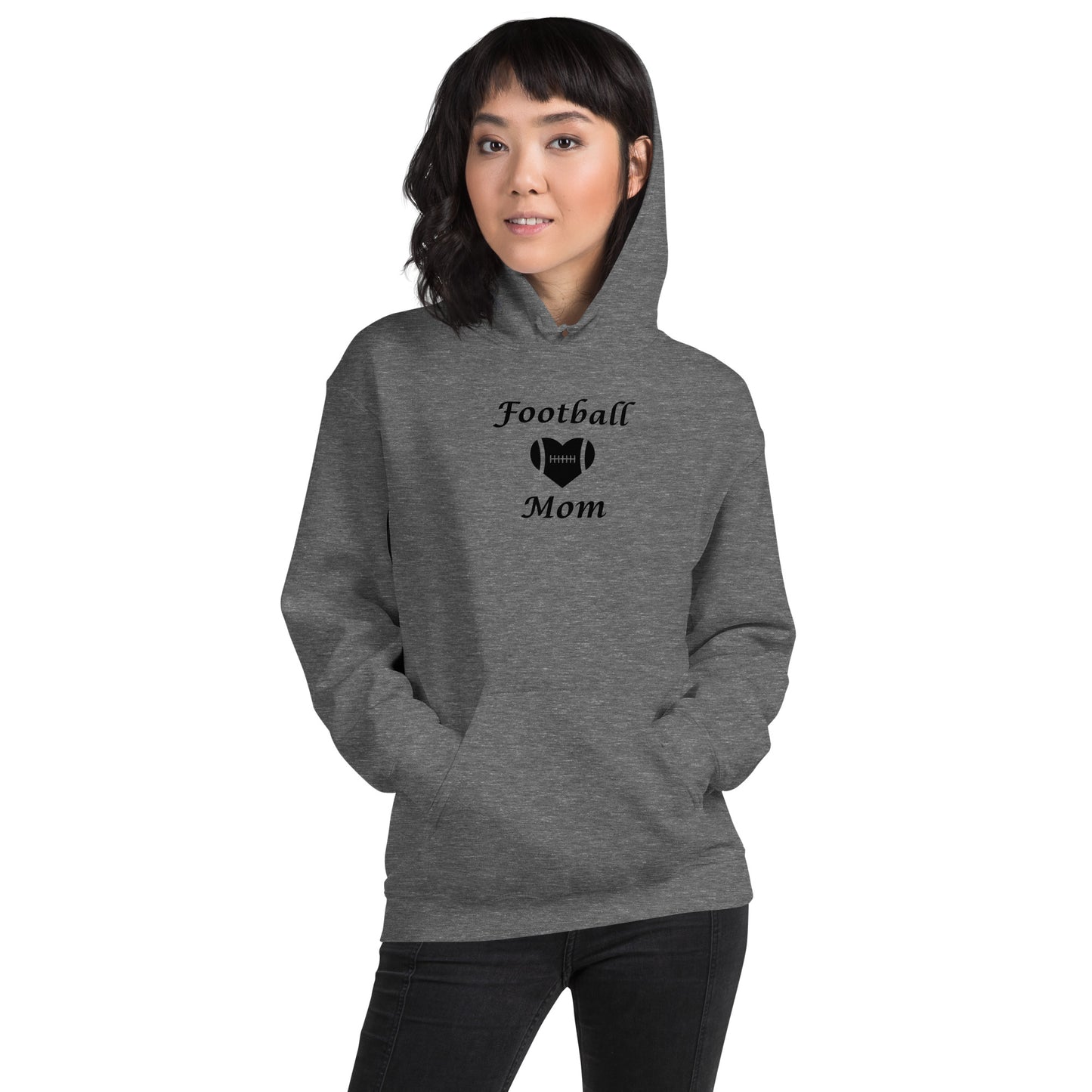 Football Mom Sweatshirt Support Football Player Unisex Hoodie by EraofInk