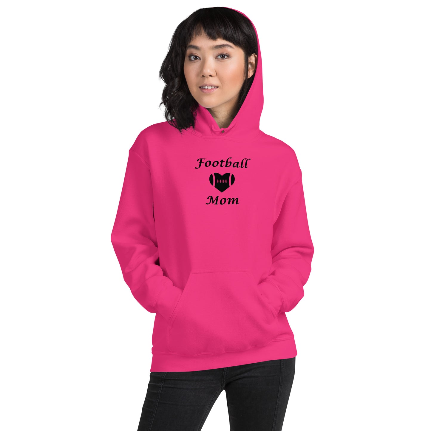 Football Mom Sweatshirt Support Football Player Unisex Hoodie by EraofInk