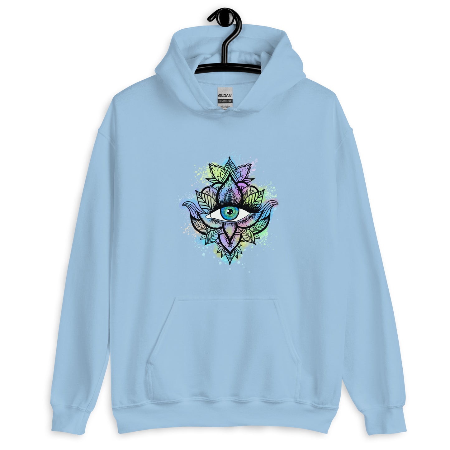 Third Eye Design with Semi Transparent Colors Unisex Hoodie by EraofInk