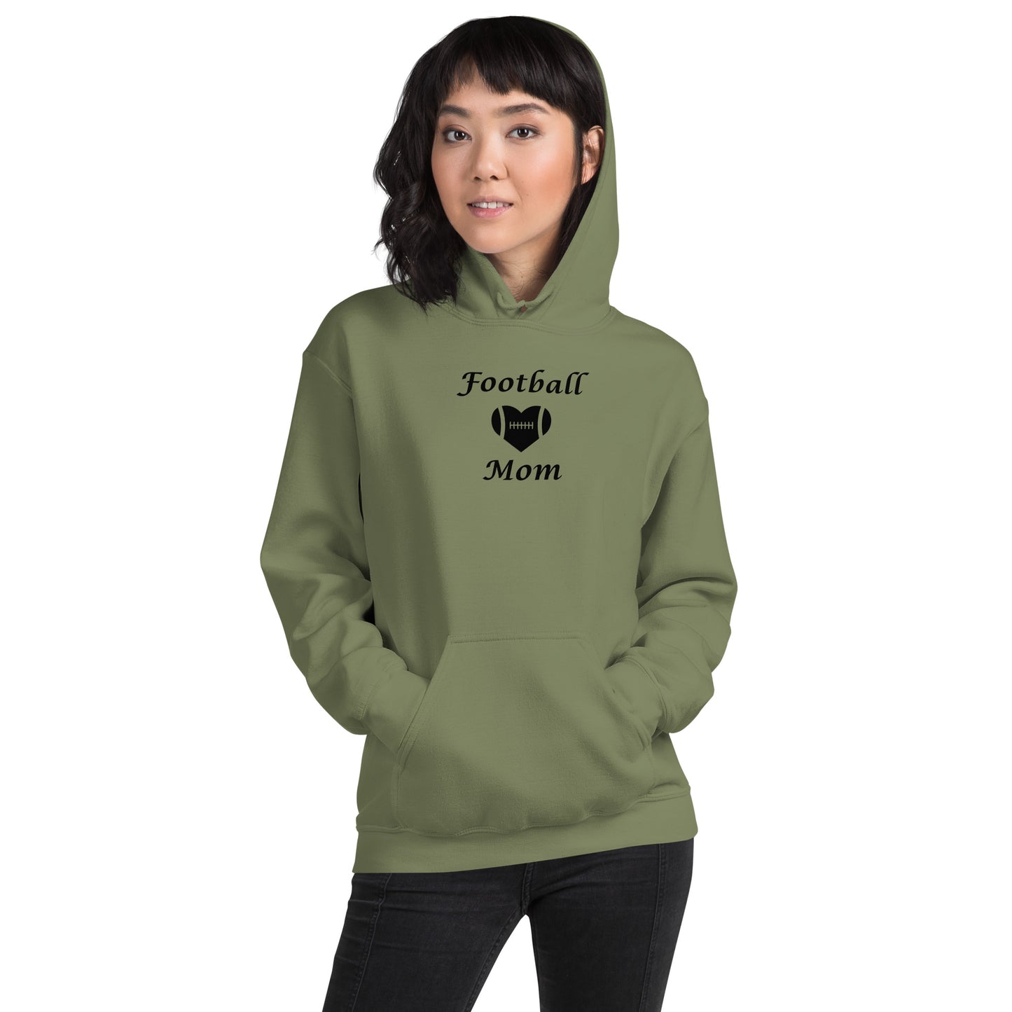 Football Mom Sweatshirt Support Football Player Unisex Hoodie by EraofInk