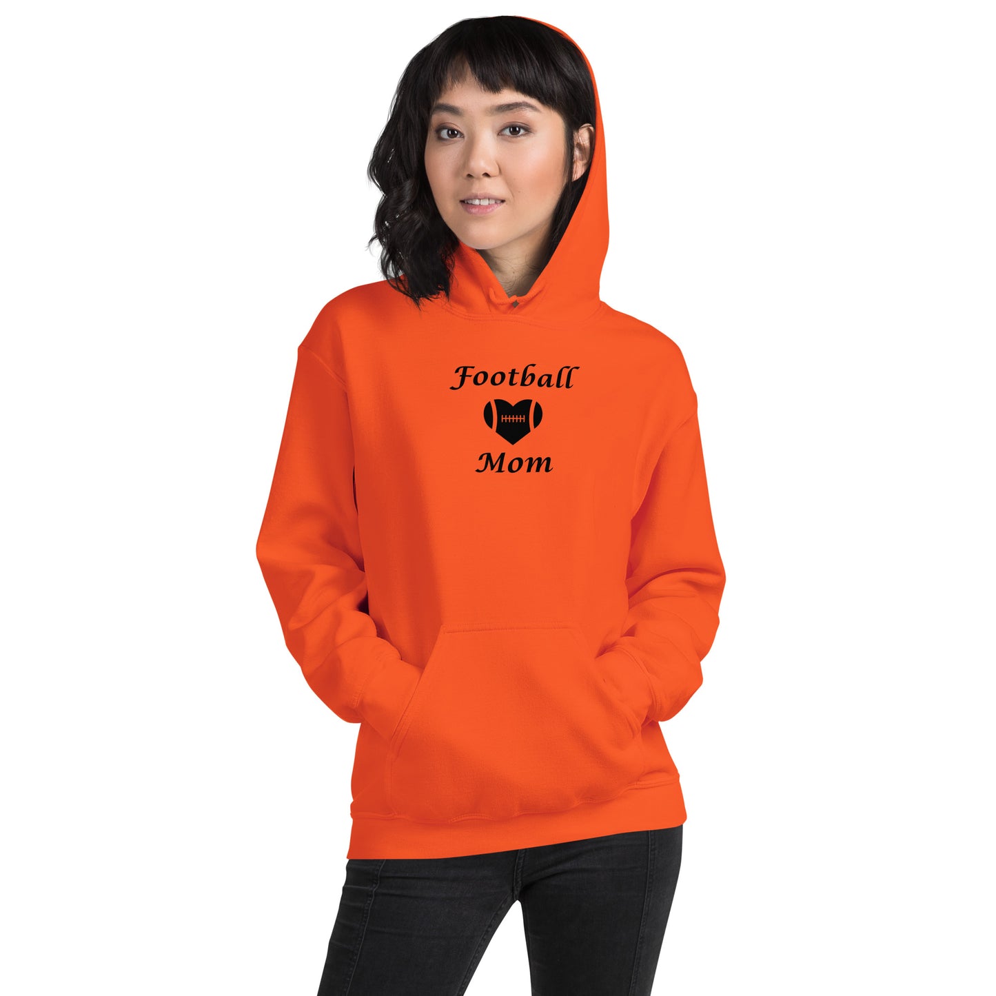 Football Mom Sweatshirt Support Football Player Unisex Hoodie by EraofInk