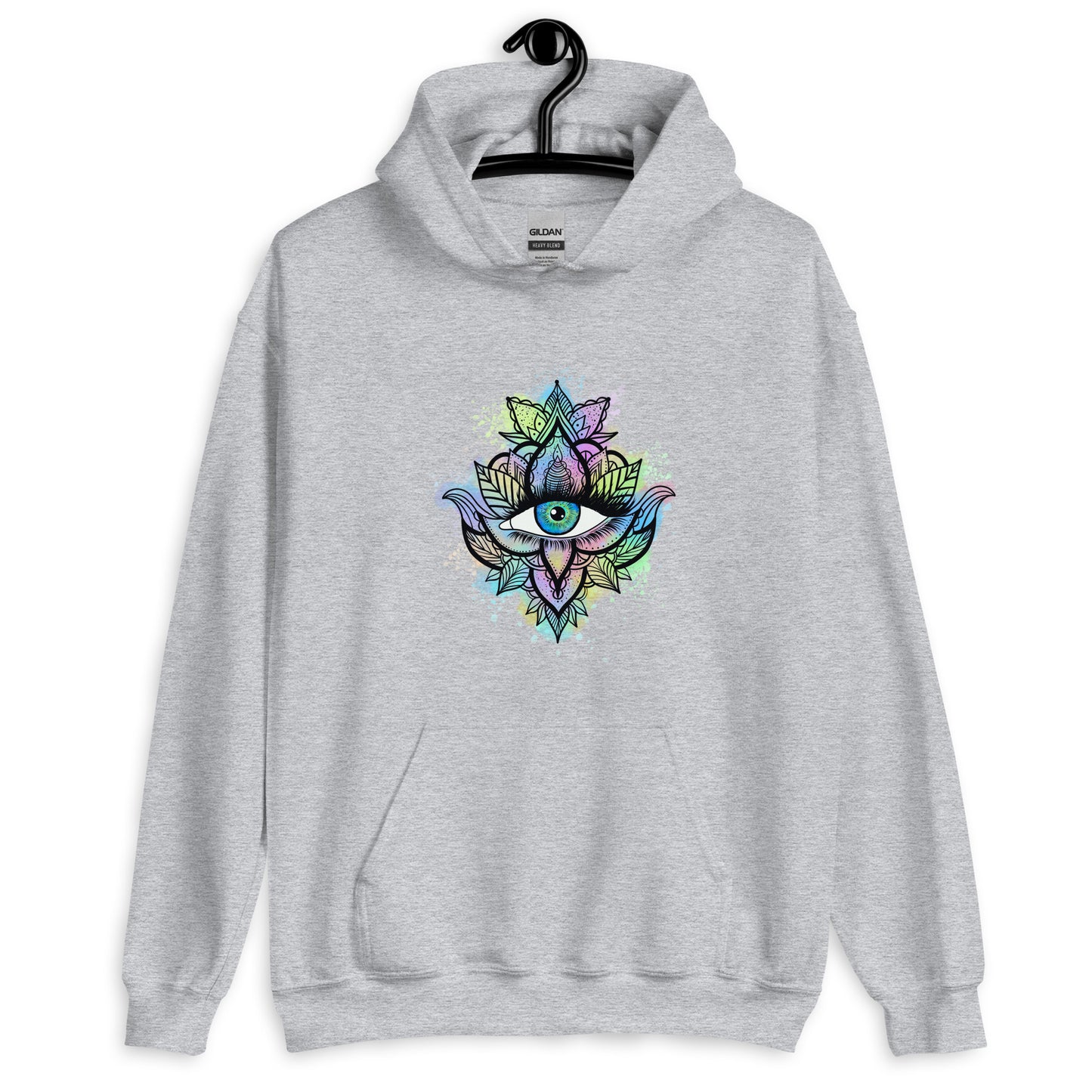 Third Eye Design with Semi Transparent Colors Unisex Hoodie by EraofInk
