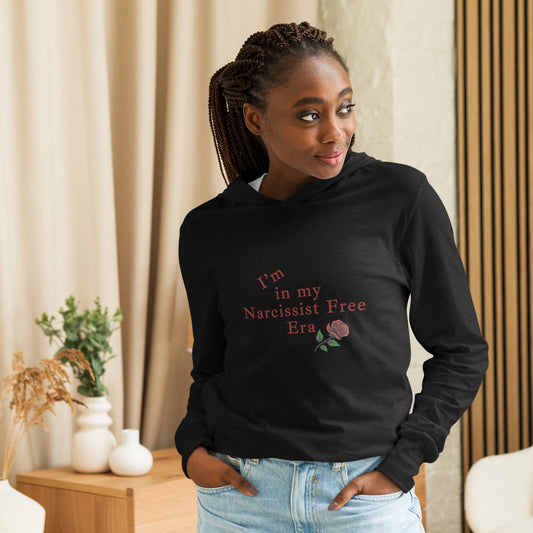 I'm In My Narcissist Free Era Hooded Long Sleeve Tee by EraofInk