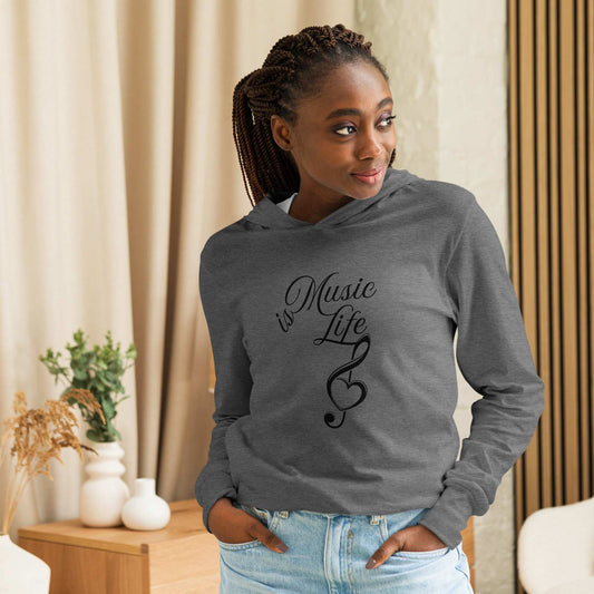 Music is Life - Hooded Long Sleeve Tee by EraofInk