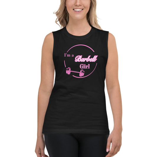 I'm a Barbell Girl in Trendy Font Muscle Shirt by EraofInk