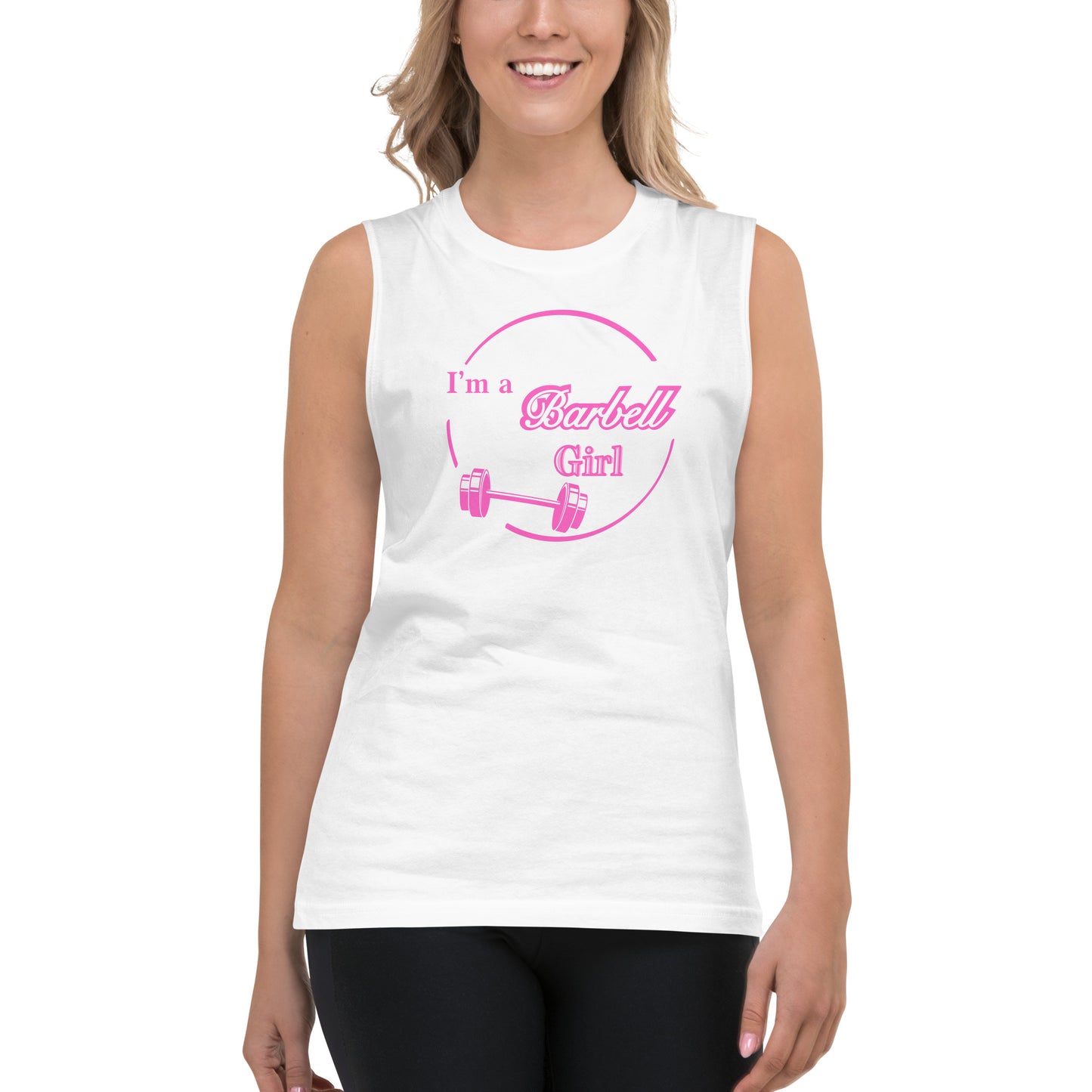 I'm a Barbell Girl in Trendy Font Muscle Shirt by EraofInk