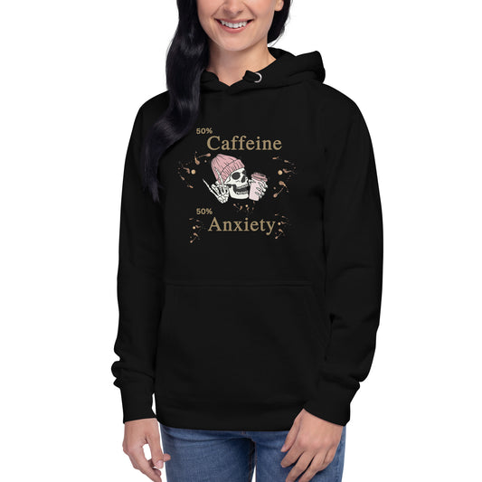50% Caffeine 50% Anxiety Unisex Hoodie by EraofInk