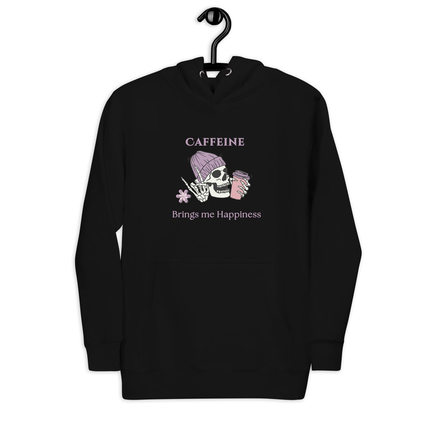Caffeine Brings Me Happiness Unisex Hoodie by EraofInk