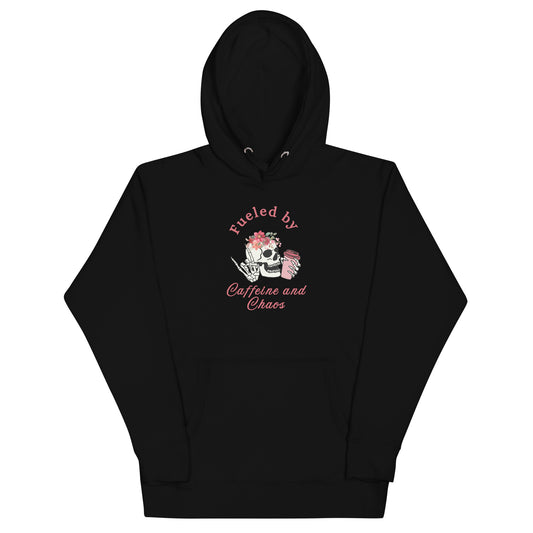 Fueled by Caffeine & Chaos Unisex Hoodie by EraofInk