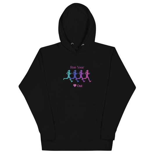 Run Your Heart Out Unisex Hoodie by EraofInk