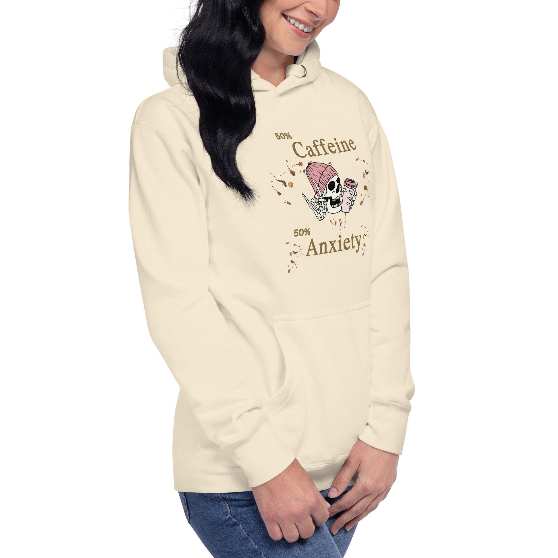 50% Caffeine 50% Anxiety Unisex Hoodie by EraofInk