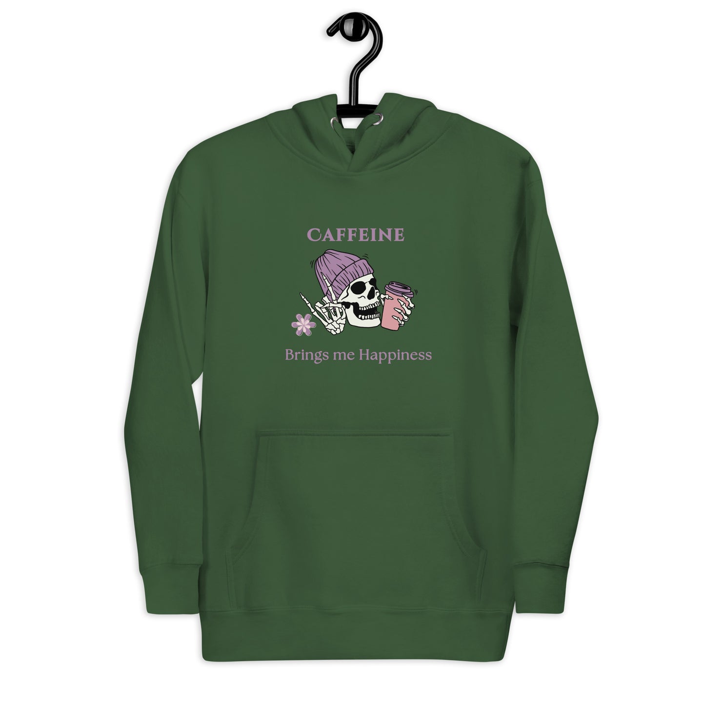 Caffeine Brings Me Happiness Unisex Hoodie by EraofInk
