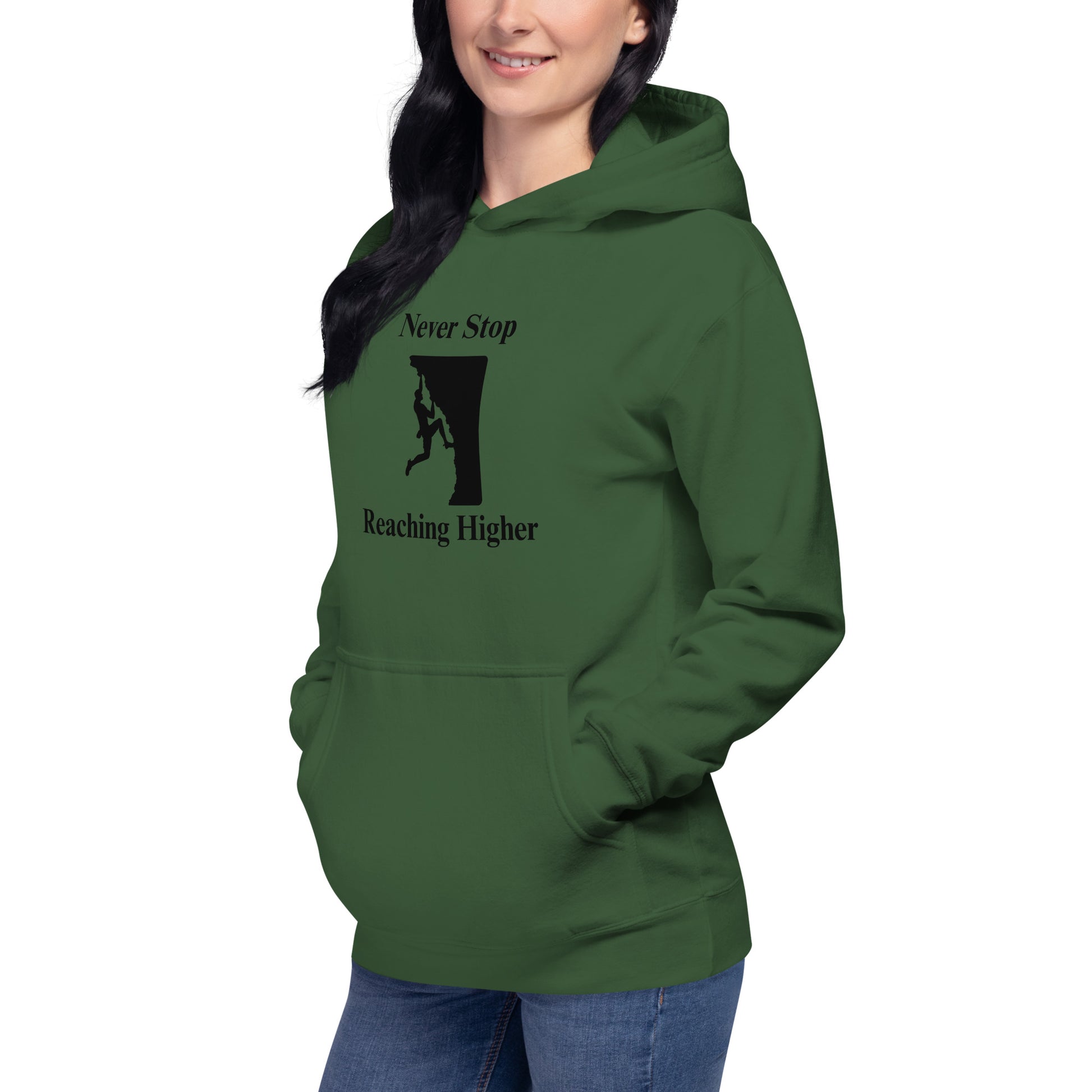 Never Stop Reaching Higher Unisex Hoodie by EraofInk