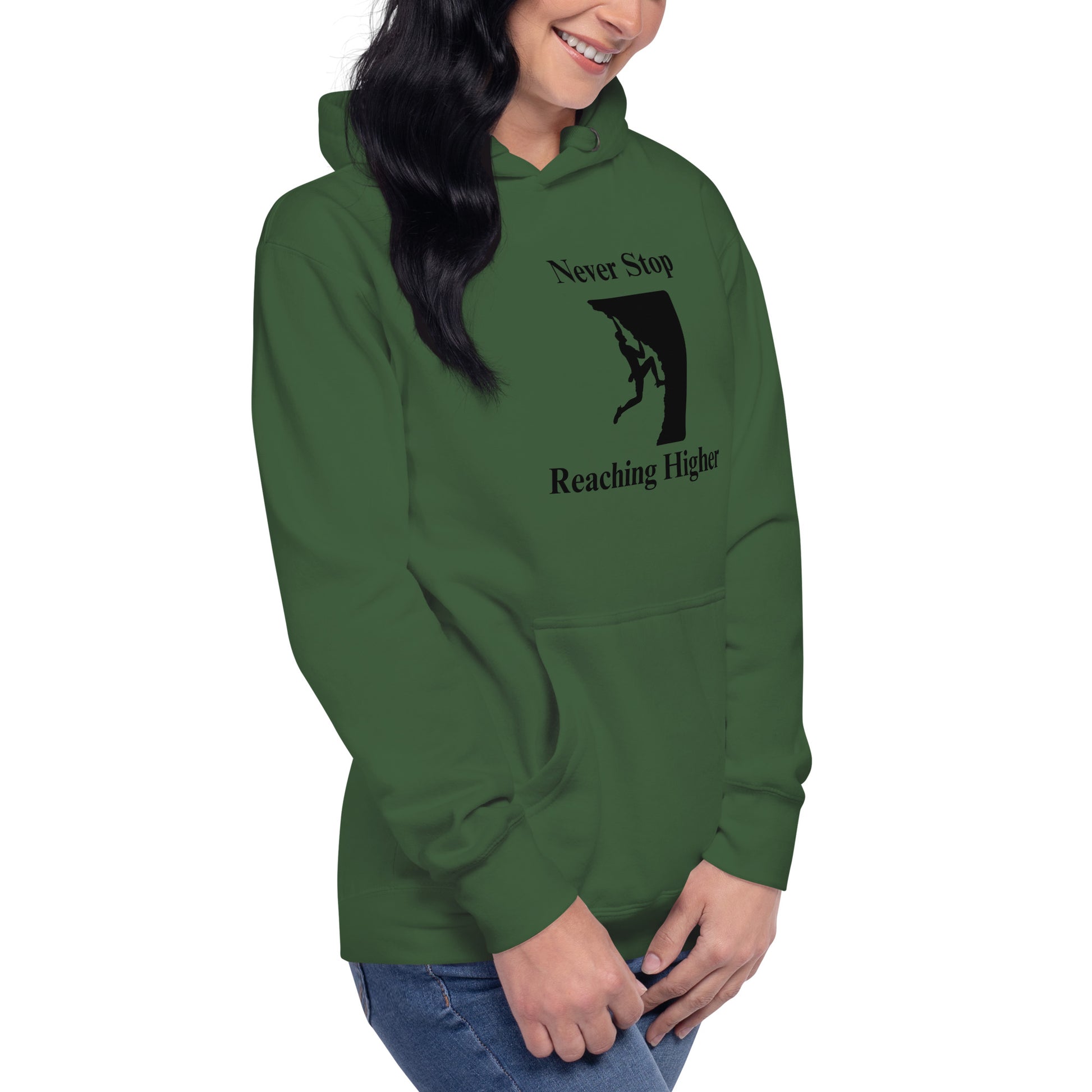 Never Stop Reaching Higher Unisex Hoodie by EraofInk