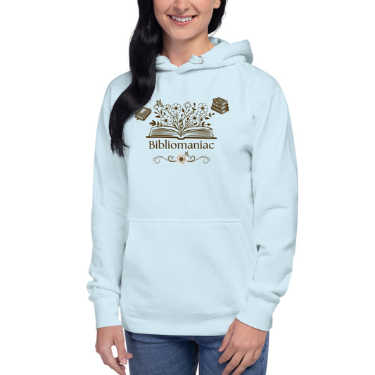 Bibliomaniac Book Lover Unisex Hoodie by EraofInk