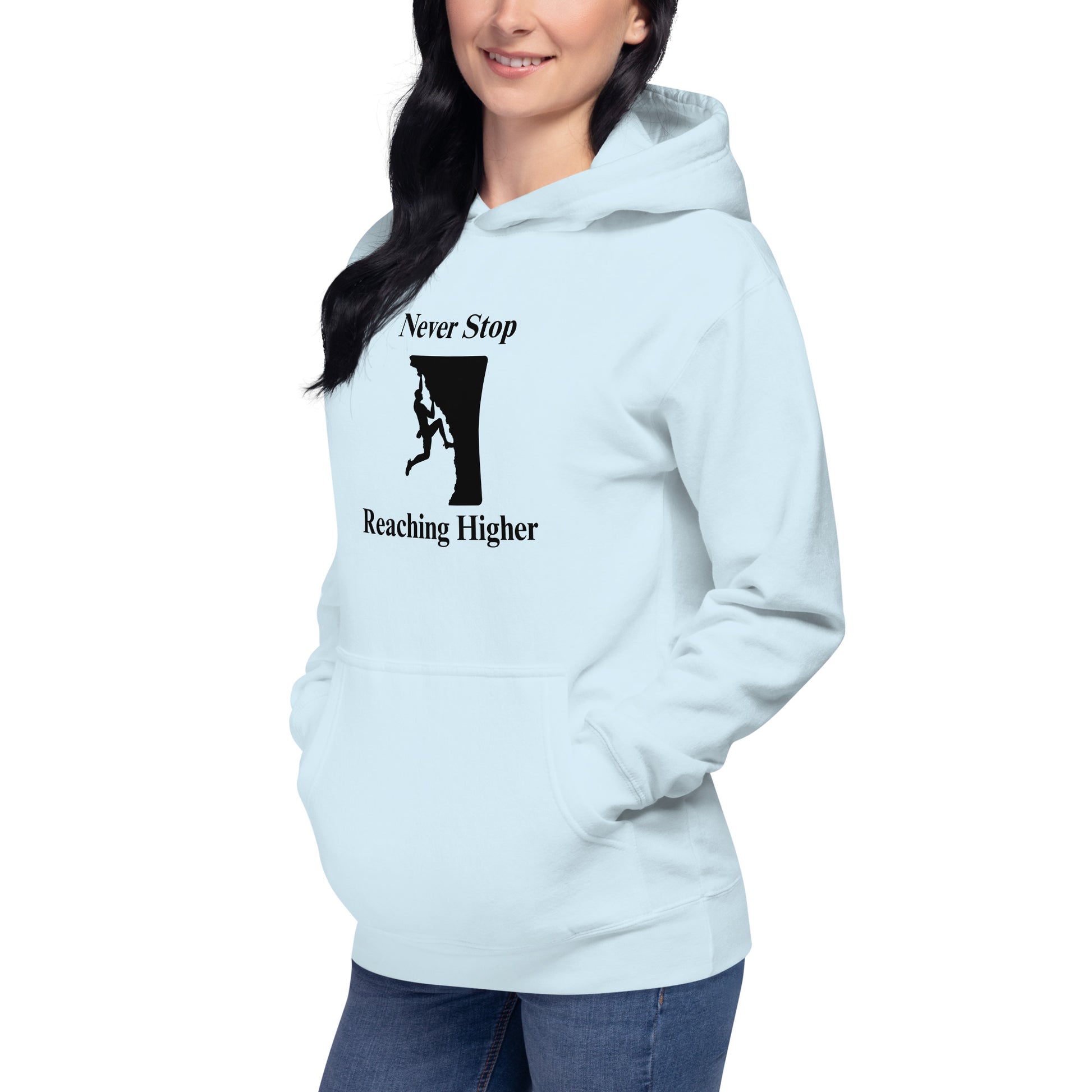 Never Stop Reaching Higher Unisex Hoodie by EraofInk