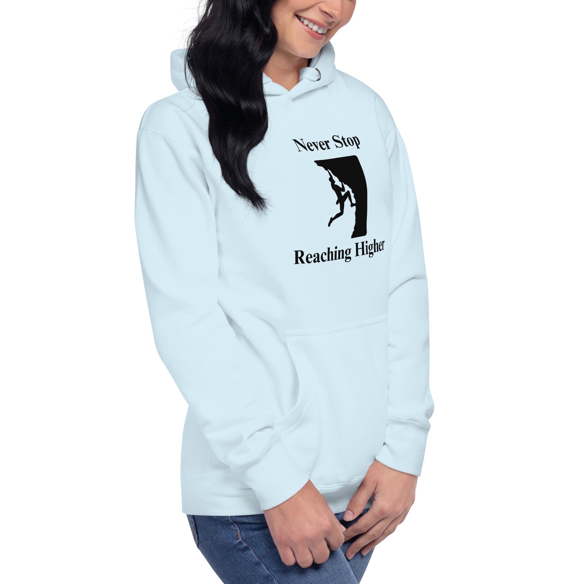 Never Stop Reaching Higher Unisex Hoodie by EraofInk