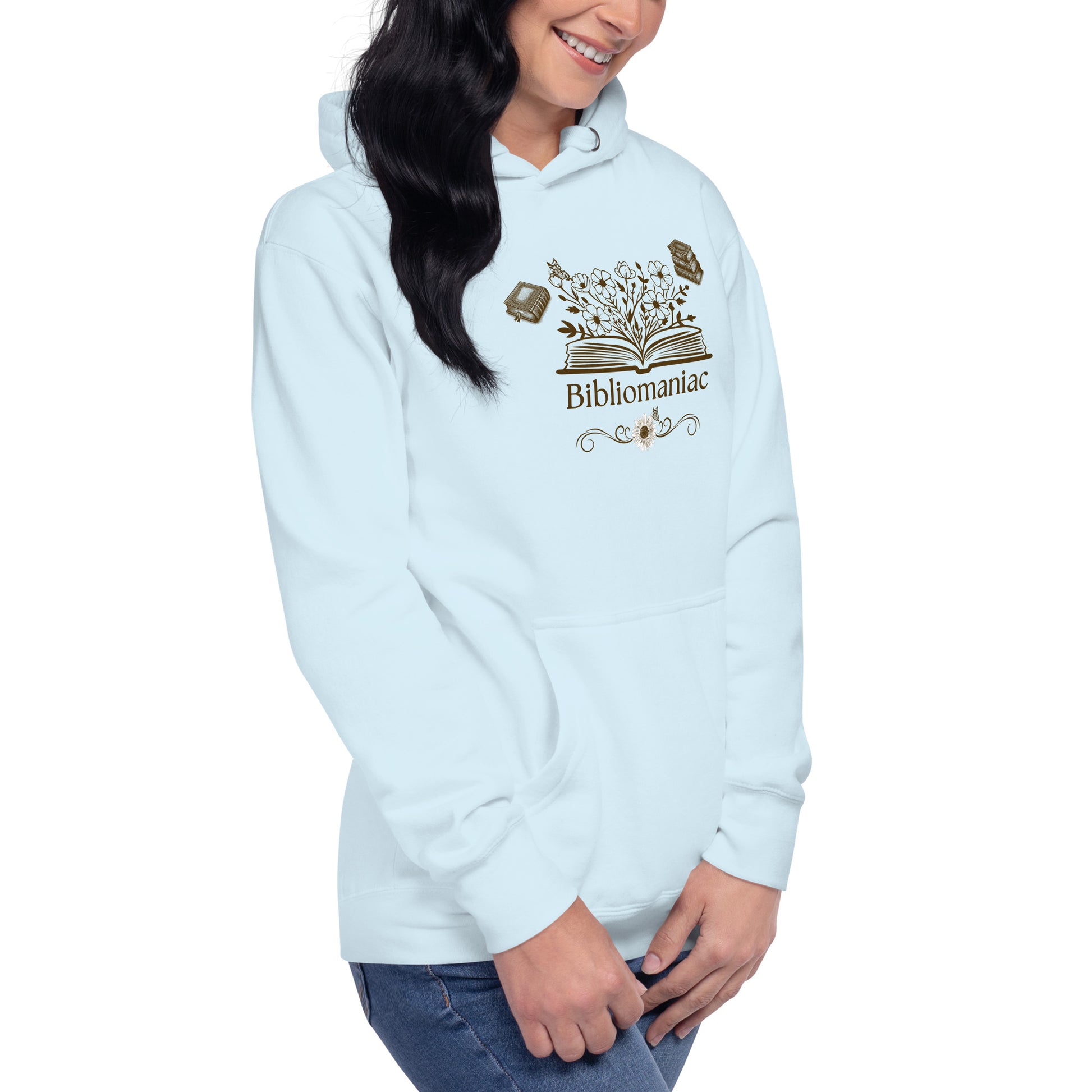 Bibliomaniac Book Lover Unisex Hoodie by EraofInk