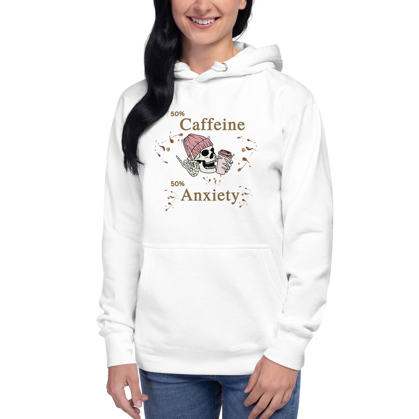 50% Caffeine 50% Anxiety Unisex Hoodie by EraofInk
