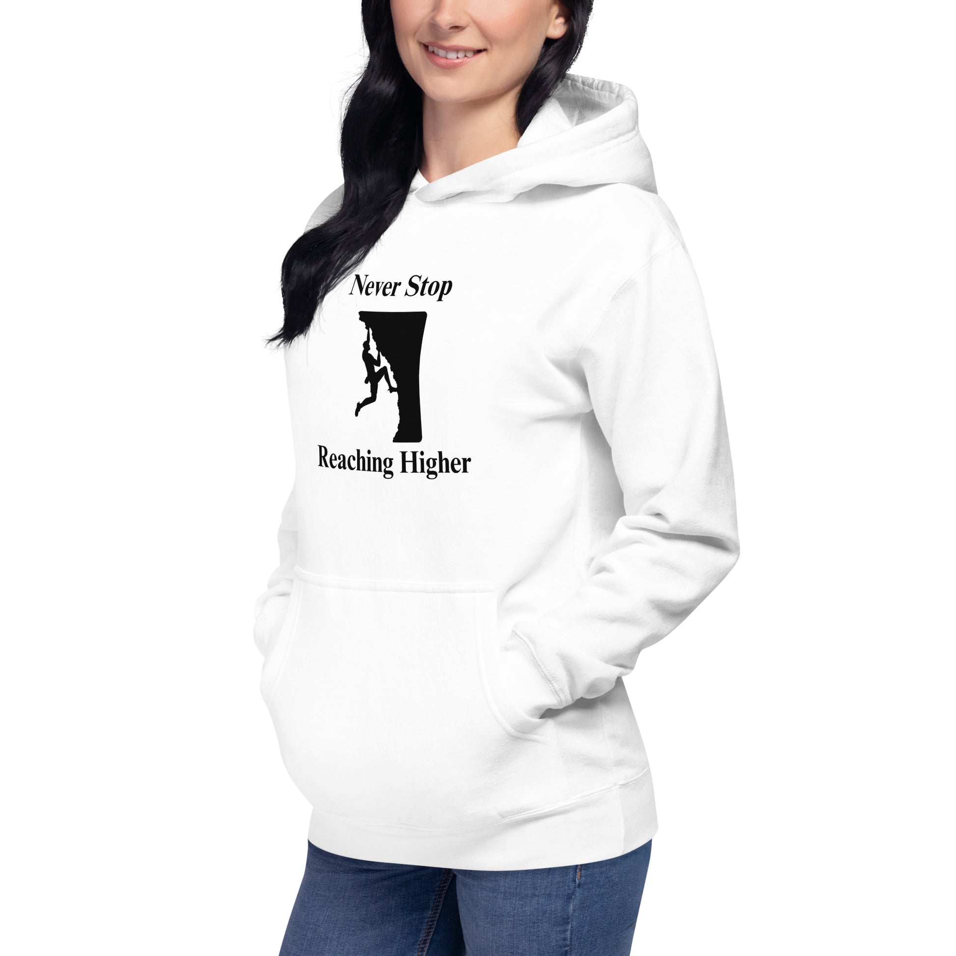 Never Stop Reaching Higher Unisex Hoodie by EraofInk