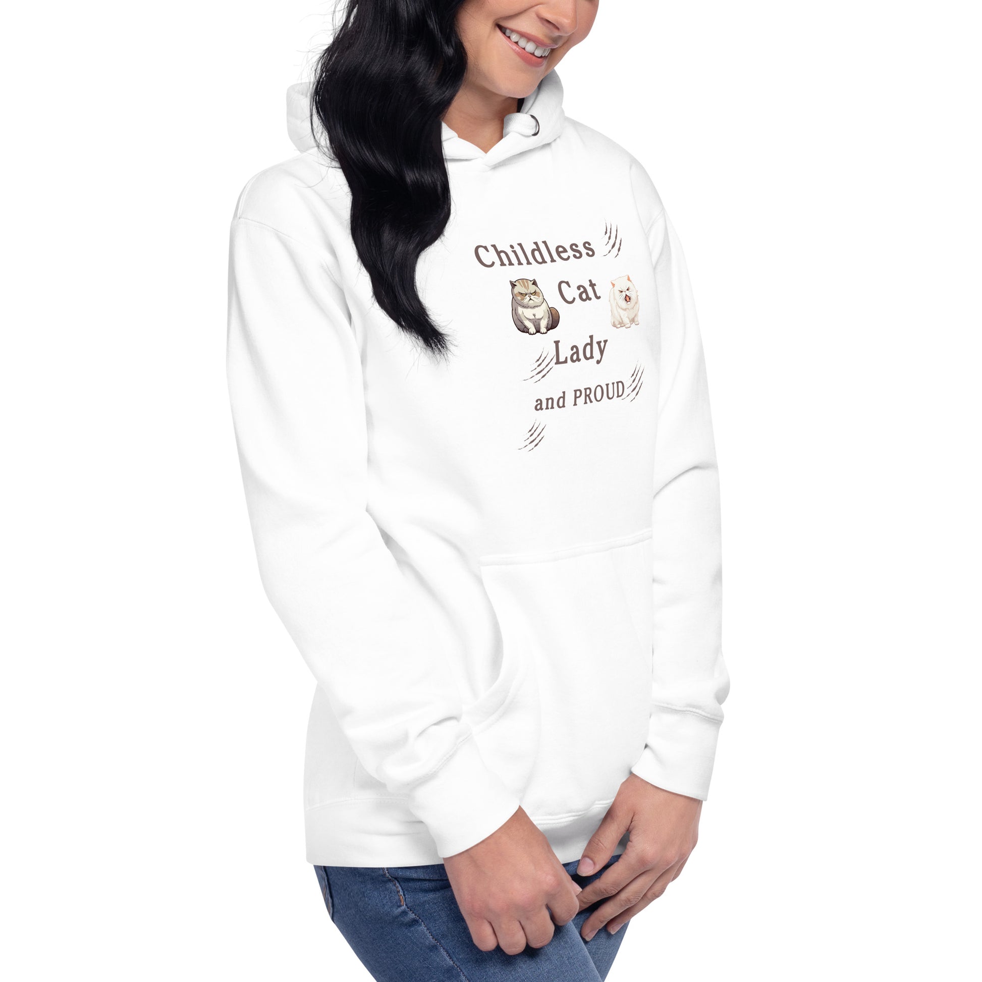 Childless Cat Lady & Proud Unisex Hoodie by EraofInk