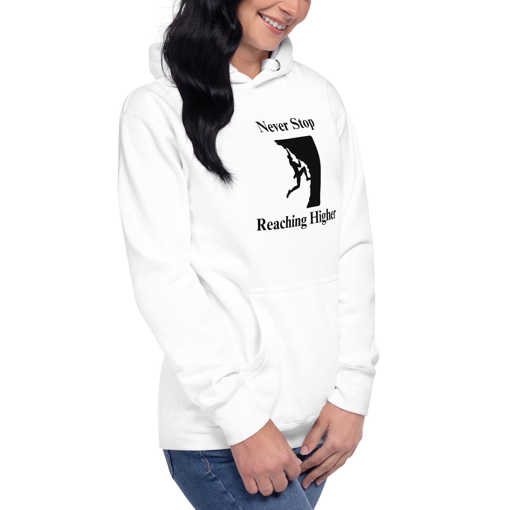 Never Stop Reaching Higher Unisex Hoodie by EraofInk