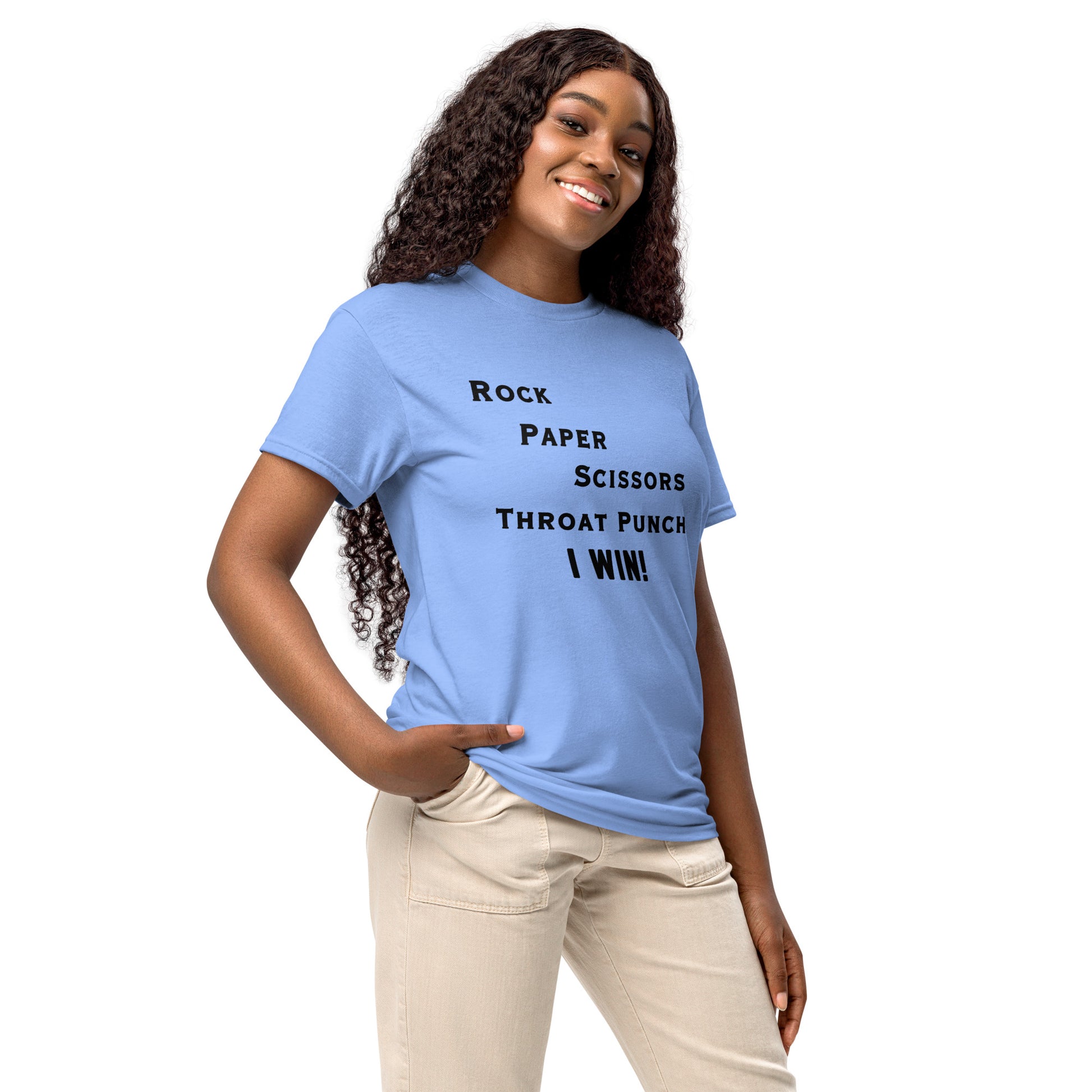 Rock Paper Scissors Throat Punch - I Win DryBlend® Tee by EraofInk