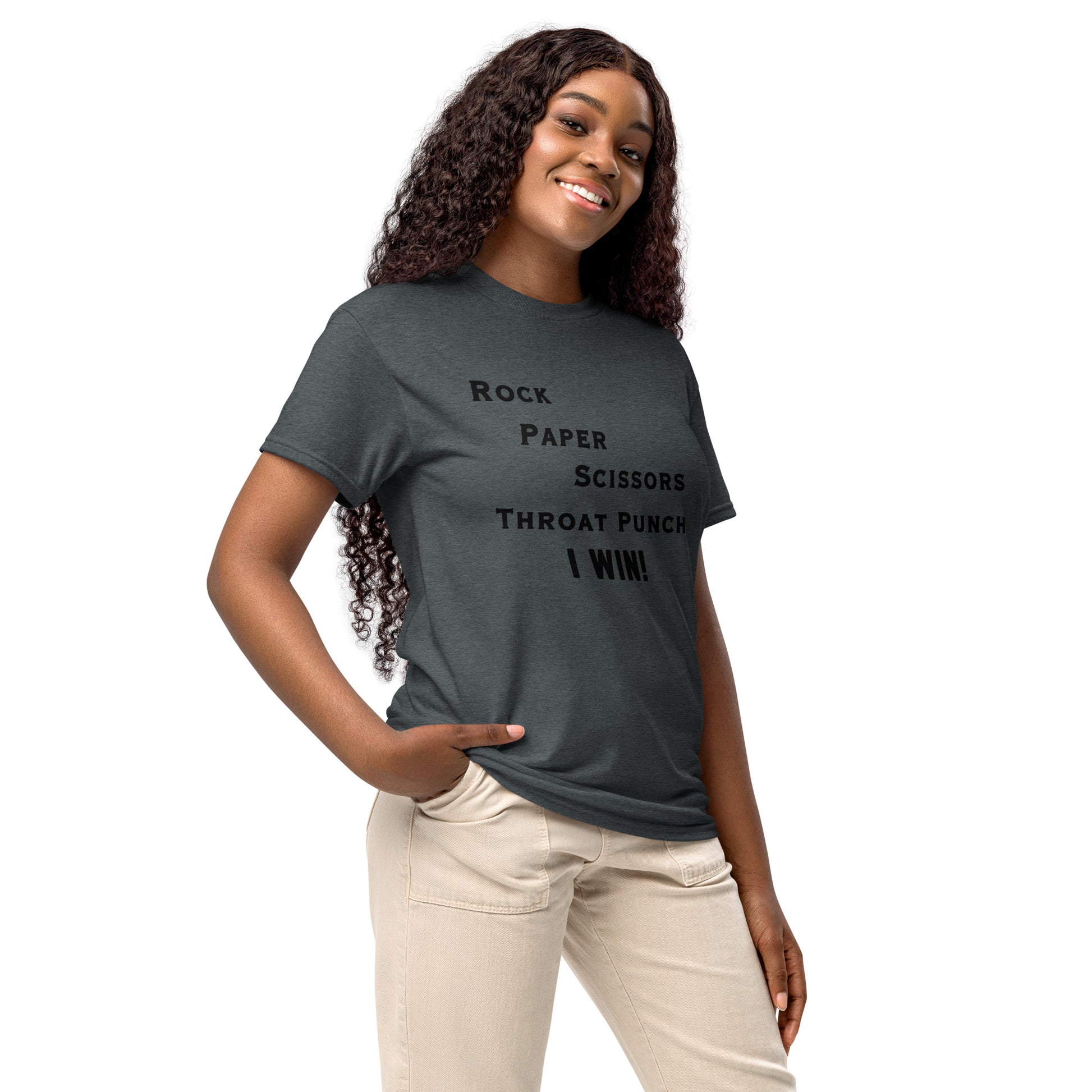Rock Paper Scissors Throat Punch - I Win DryBlend® Tee by EraofInk
