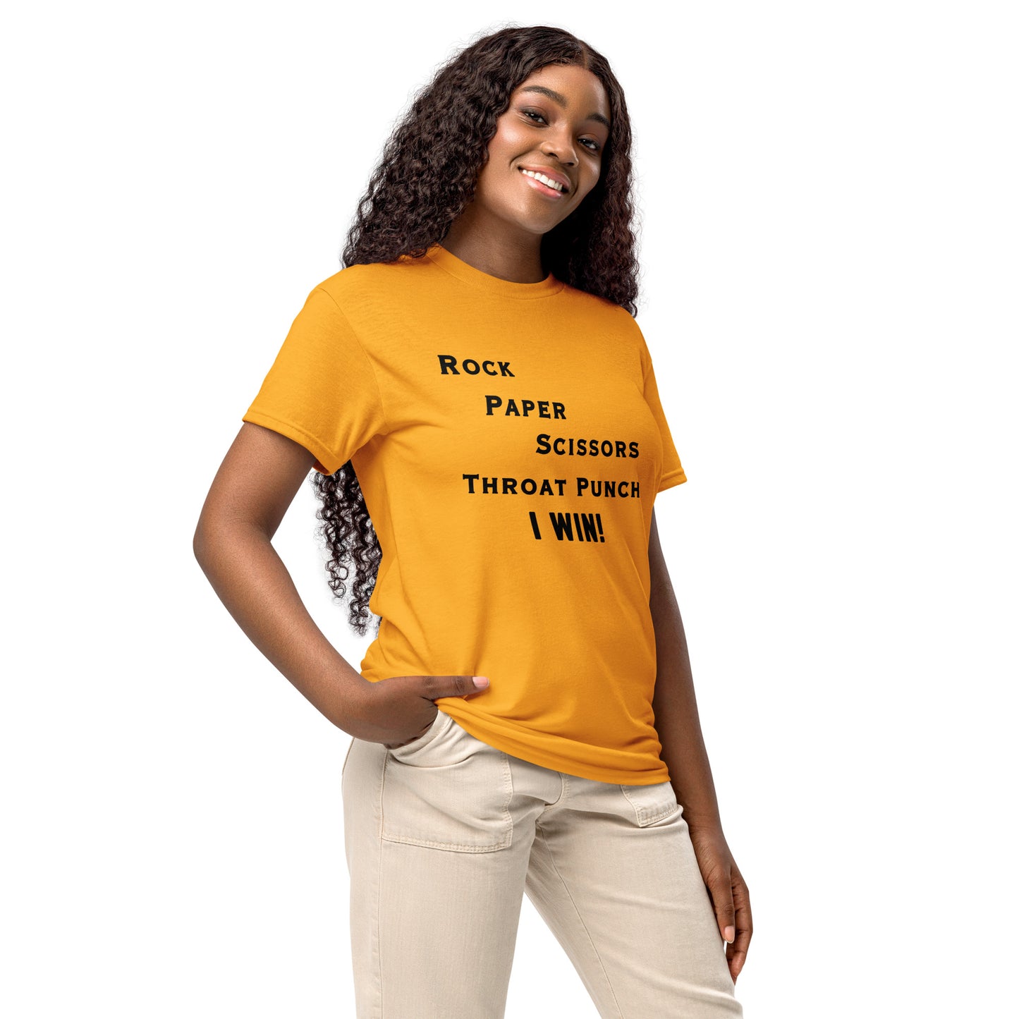 Rock Paper Scissors Throat Punch - I Win DryBlend® Tee by EraofInk