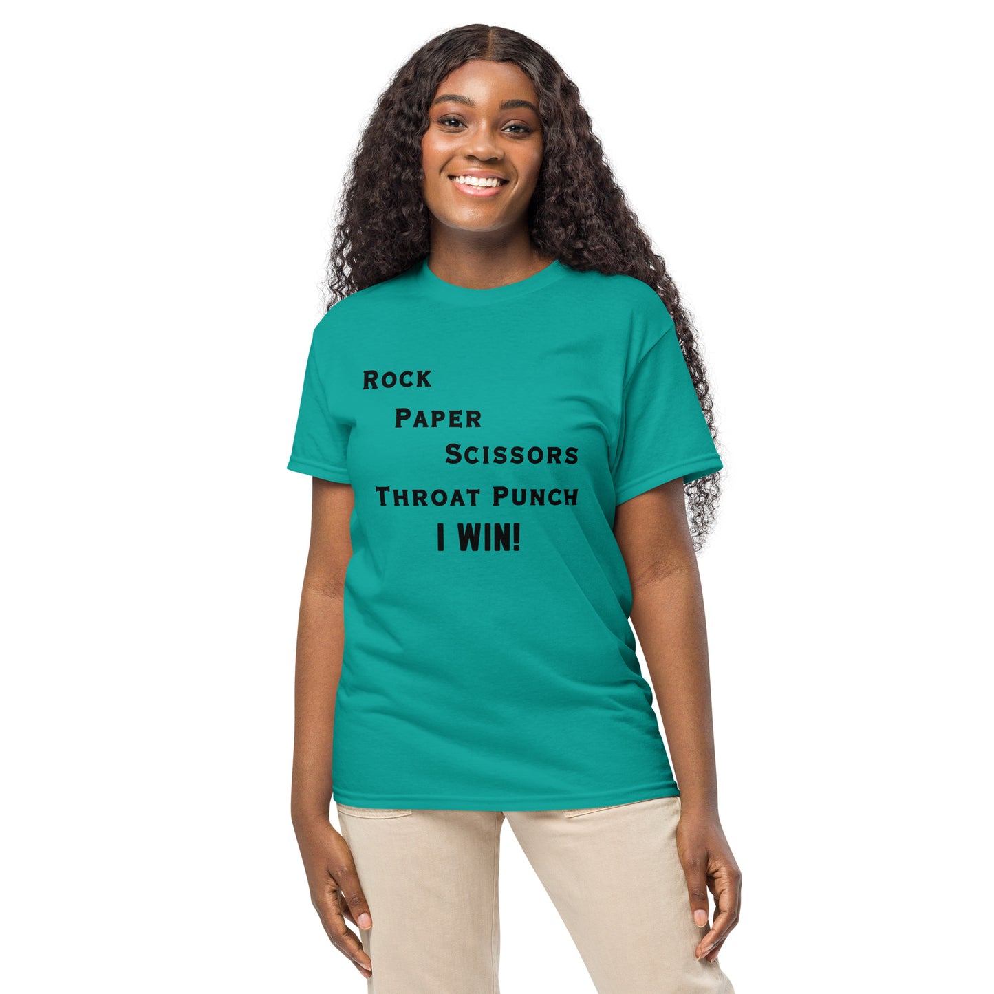Rock Paper Scissors Throat Punch - I Win DryBlend® Tee by EraofInk