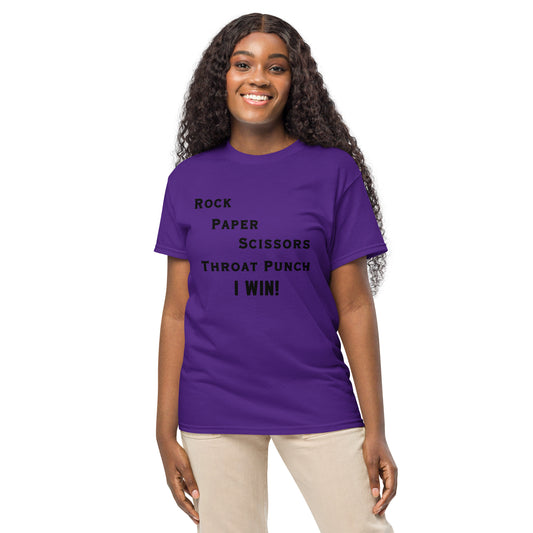 Rock Paper Scissors Throat Punch - I Win DryBlend® Tee by EraofInk