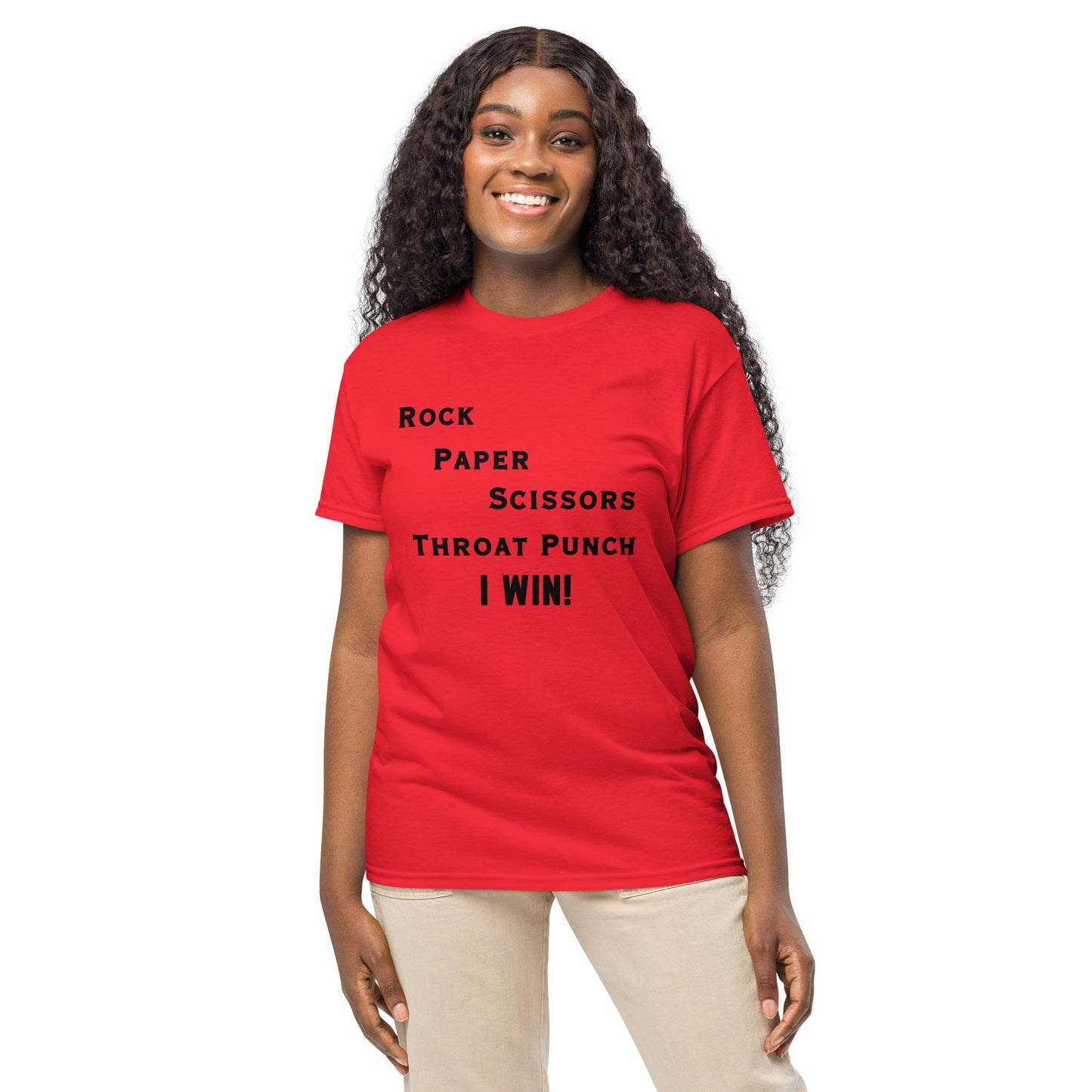 Rock Paper Scissors Throat Punch - I Win DryBlend® Tee by EraofInk