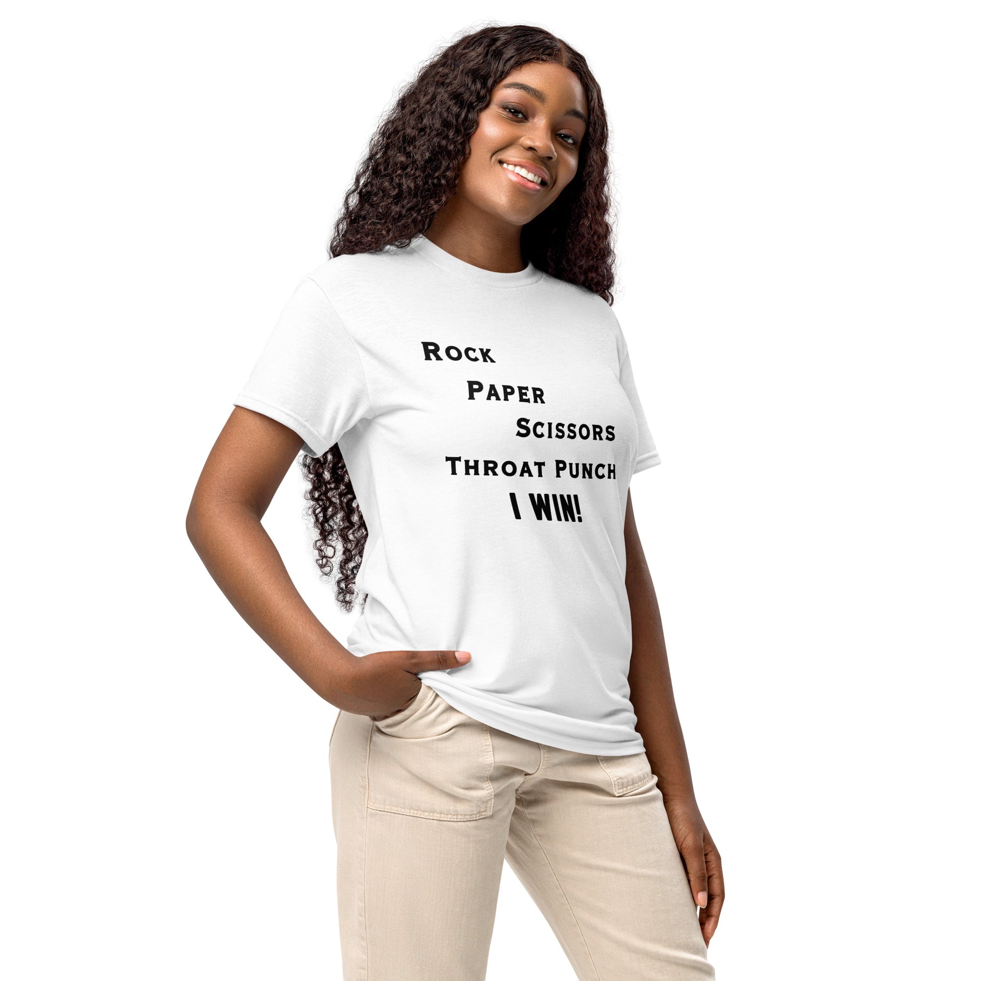 Rock Paper Scissors Throat Punch - I Win DryBlend® Tee by EraofInk