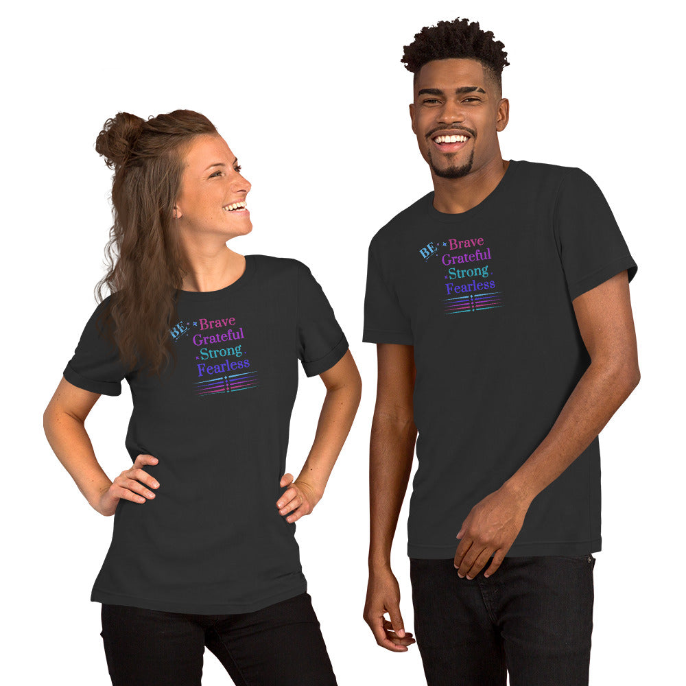 Be Brave Grateful Strong Fearless Unisex Tee by EraofInk