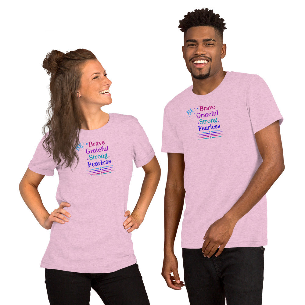 Be Brave Grateful Strong Fearless Unisex Tee by EraofInk