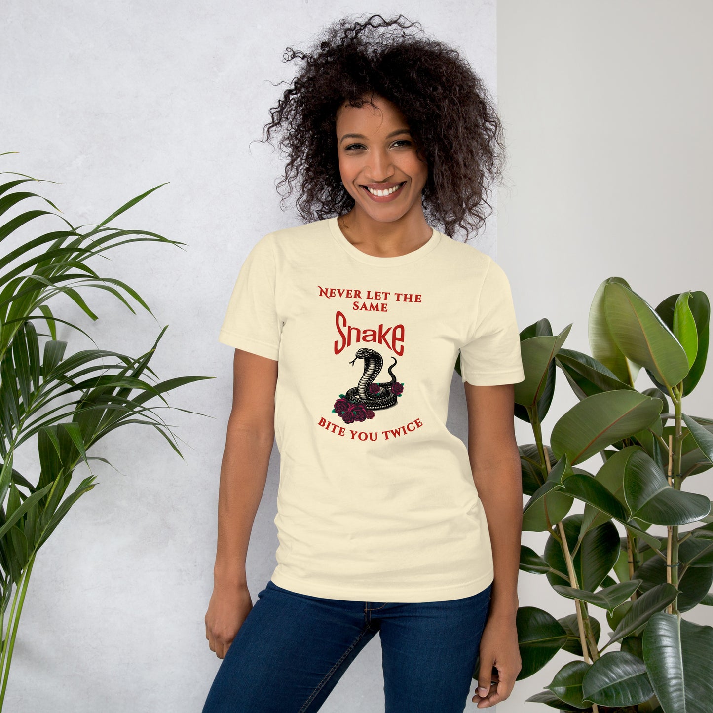 Never let the same snake bite your twice - Unisex t-shirt - by RecreatingKrista
