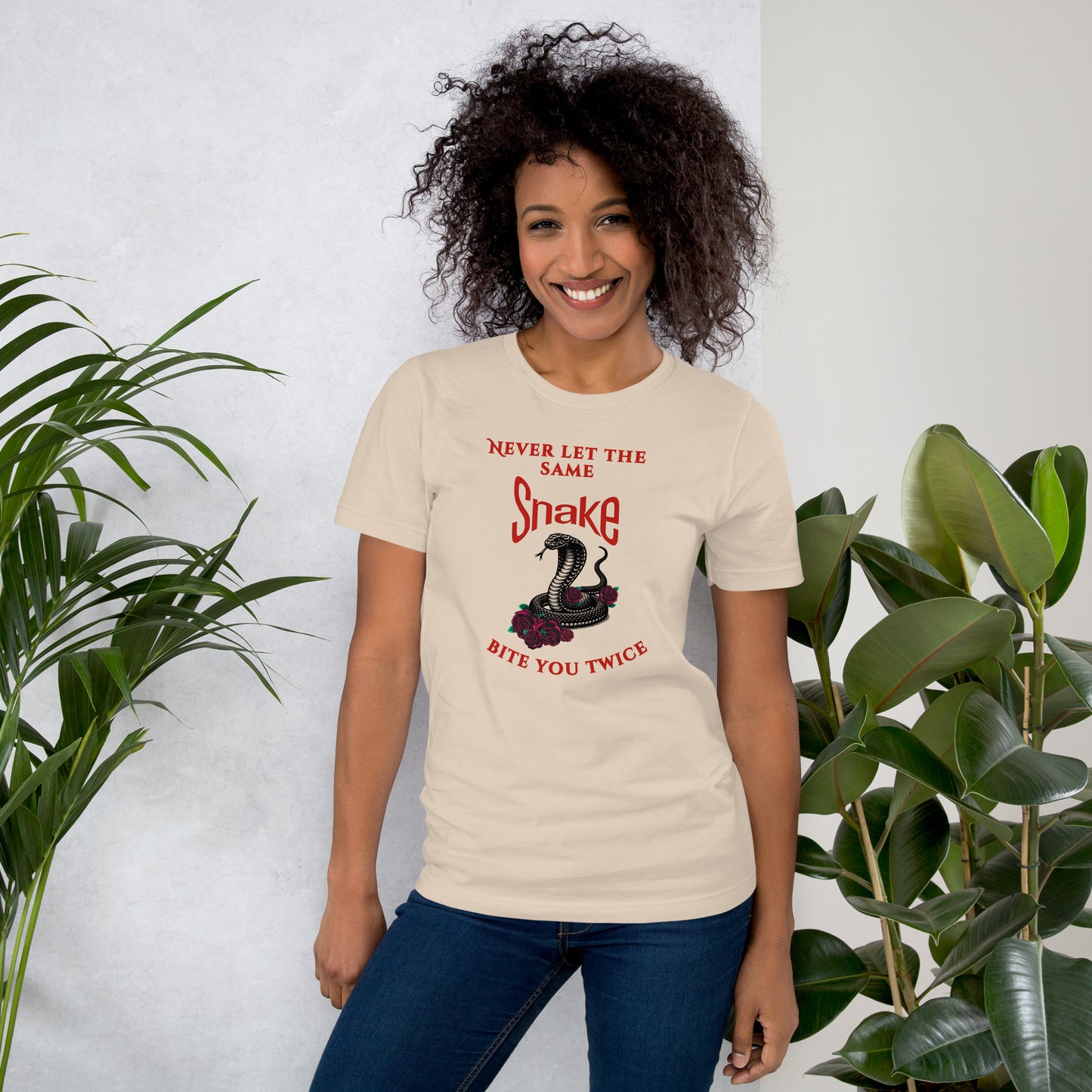 Never let the same snake bite your twice - Unisex t-shirt - by RecreatingKrista